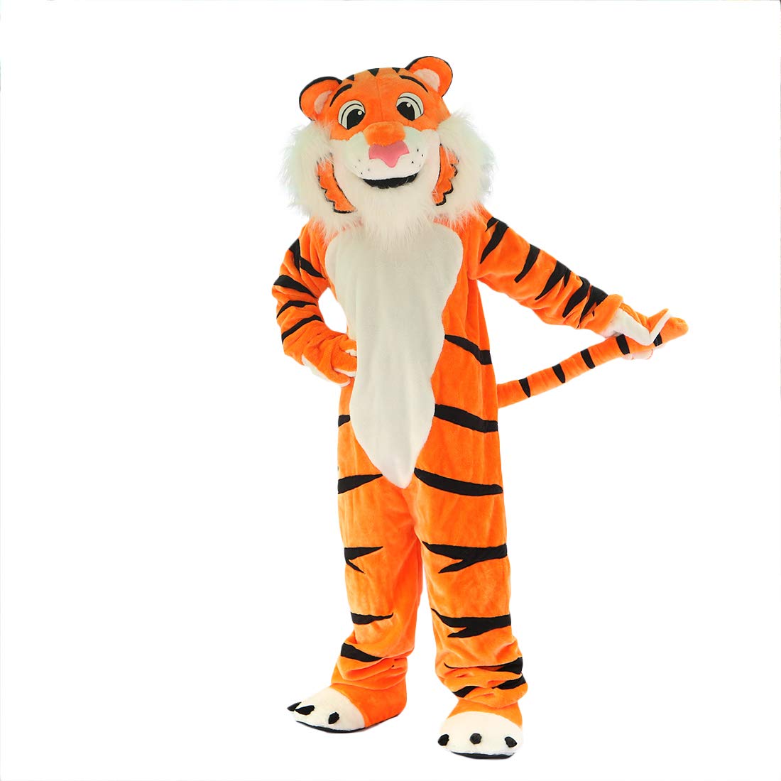Orange Tiger Costume for Adults - Cartoon Mascot Outfit for Halloween, Cosplay Parties & Theme Events | Fun Animal Costume for Dress-Up & Performances