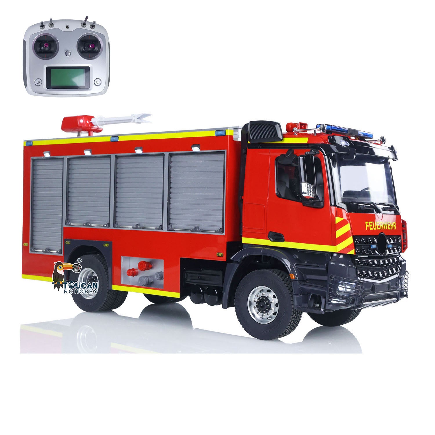 1/14 Scale 4X4 Metal Axles Remote Control Fire Truck BZ i6S RC Car with 2-Speed, Light & Sound System - PNP (No Battery) - Perfect for Firefighting Simulation and RC Hobby Enthusiasts