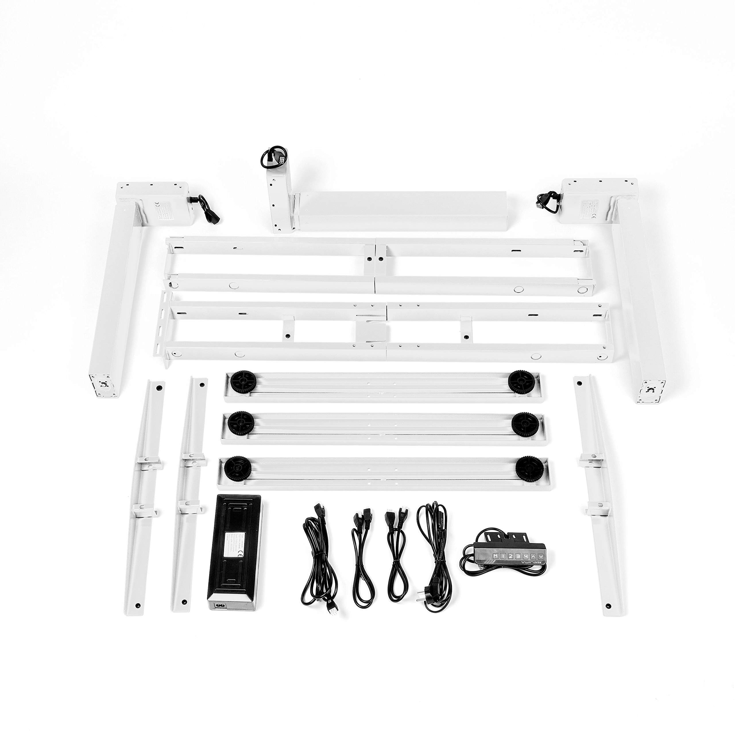 VWINDESK VJ301 L-Shaped Electric Height Adjustable Standing Corner Desk Frame - Triple Motor, Ergonomic Sit Stand Steel Base with Digital Memory Keypad (White) | Perfect for Home Office, Gaming Setup & Workspace Ergonomics