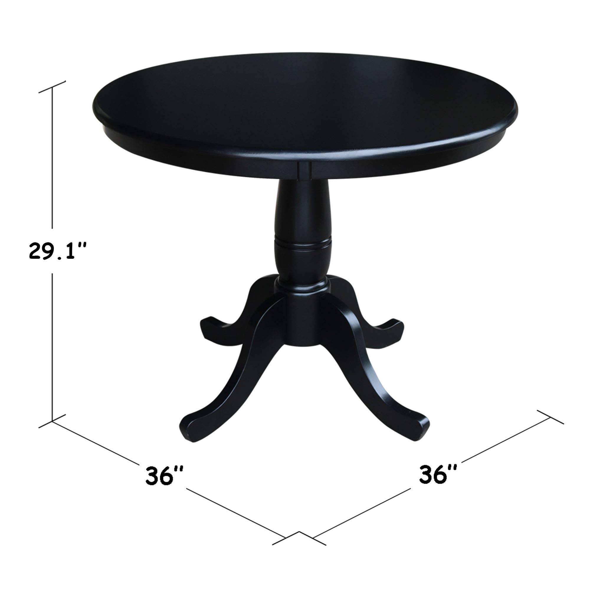 IC International Concepts Black Dining Table - 36