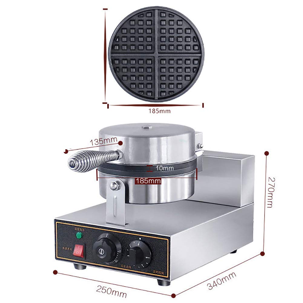 1200W Electric Waffle Maker Machine with Non-Stick Baking Pan - 220V Commercial Waffle Iron for Breakfast, Brunch & Restaurant Use