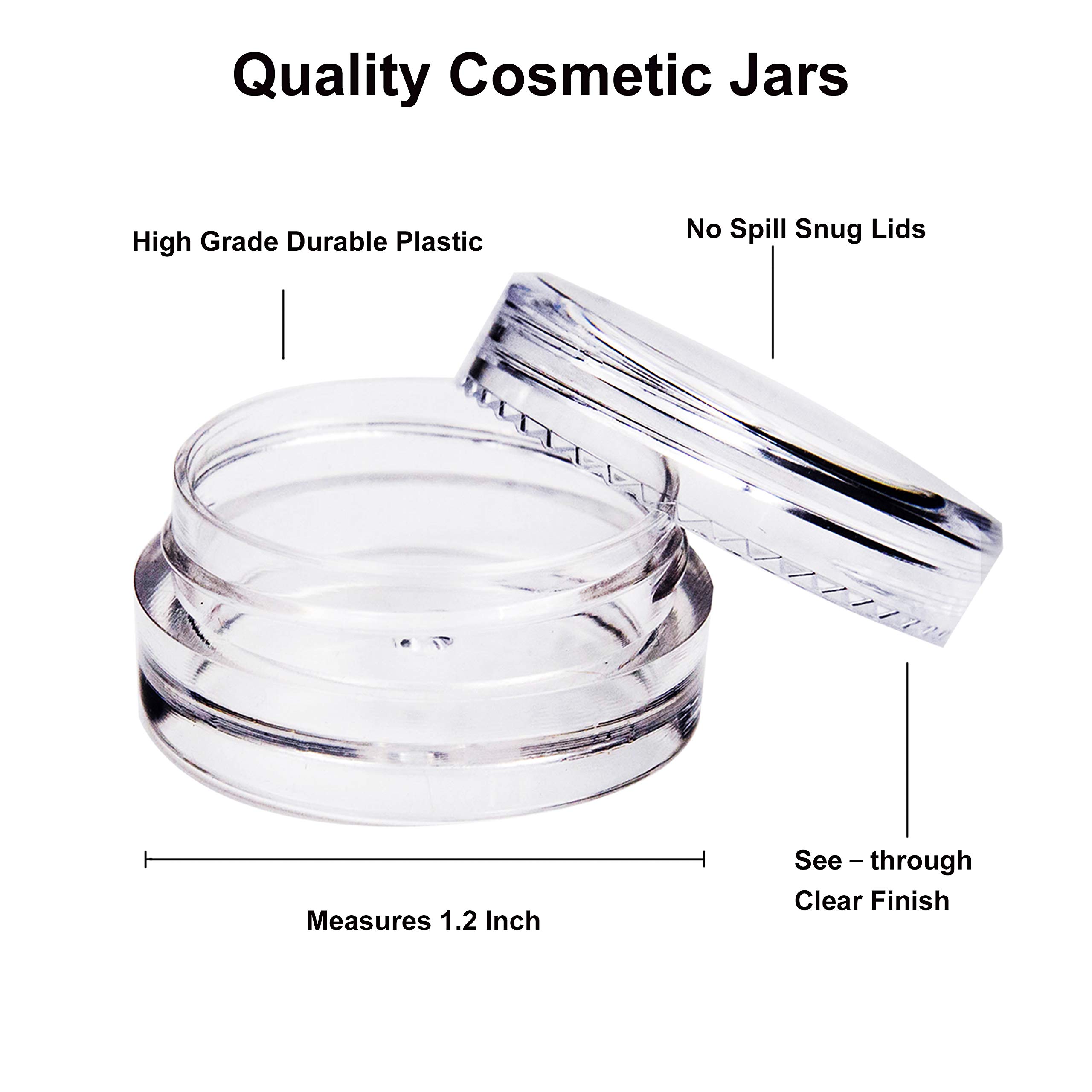Youngever 140-Piece Empty Plastic Cosmetic Sample Kit - 80x 5g Jars (40 White/40 Black), 60x 3g Jars (30 White/30 Black), 5 Mini Spatulas & Labels - Perfect for DIY Beauty Products, Travel Containers & Skincare Samples