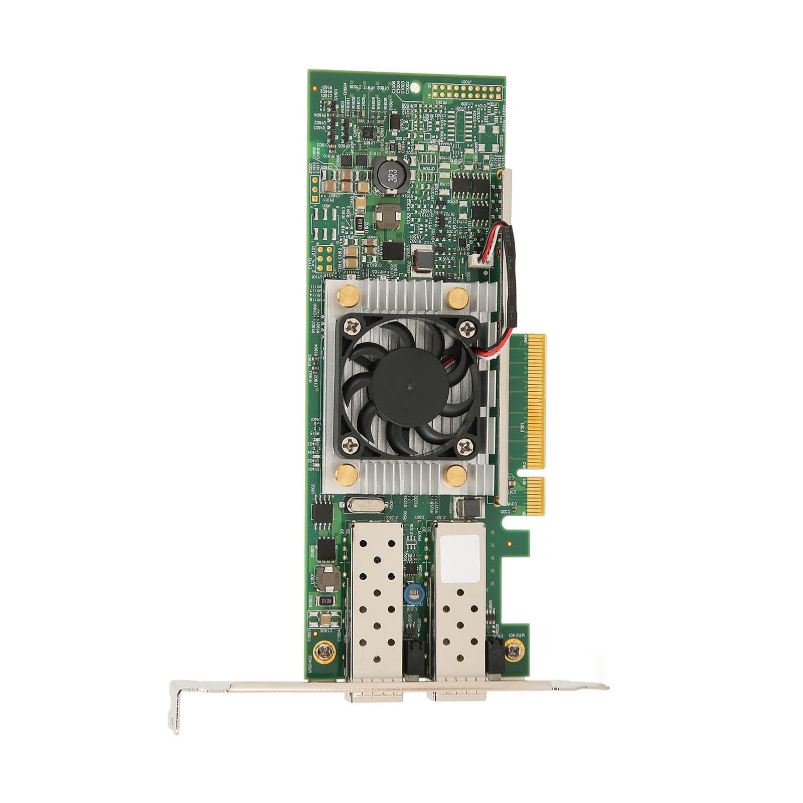 Goshyda BCM57810S Dual Port SFP+ 10GbE PCIe X8 Ethernet Converged Network Adapter with Cooling Fan - High Performance Multifunction Server & Desktop Network Card for Data Centers, Cloud Computing, and High-Speed Networking