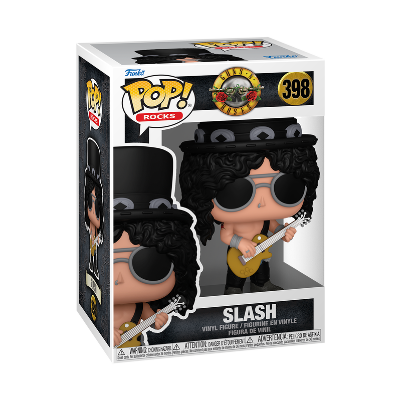 Slash Funko Pop Rocks 398 Vinyl Figure with Protector Case - Perfect for Music Lovers & Collectors, Great for Display in Bedrooms, Offices, or Gaming Rooms