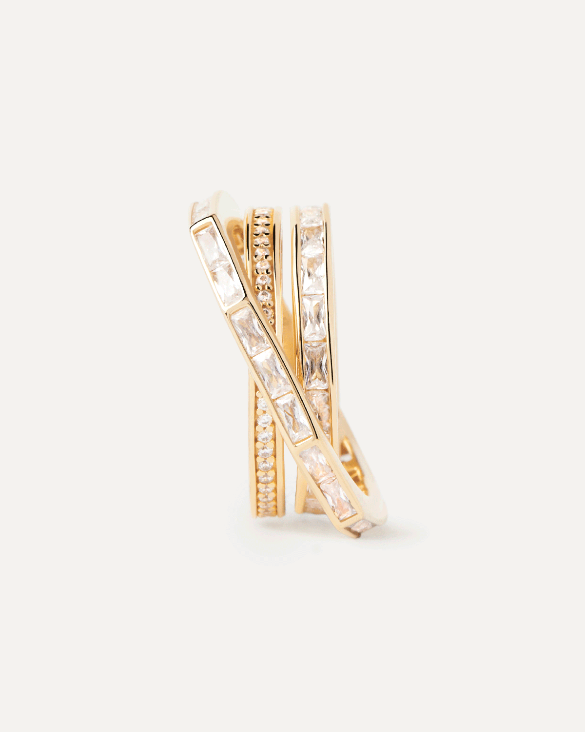 GRID 4 Verona Crossover Band Ring for Women - Sterling Silver Stackable Ring - Minimalist Jewelry Gift for Her - Perfect for Everyday Wear, Date Nights & Special Occasions