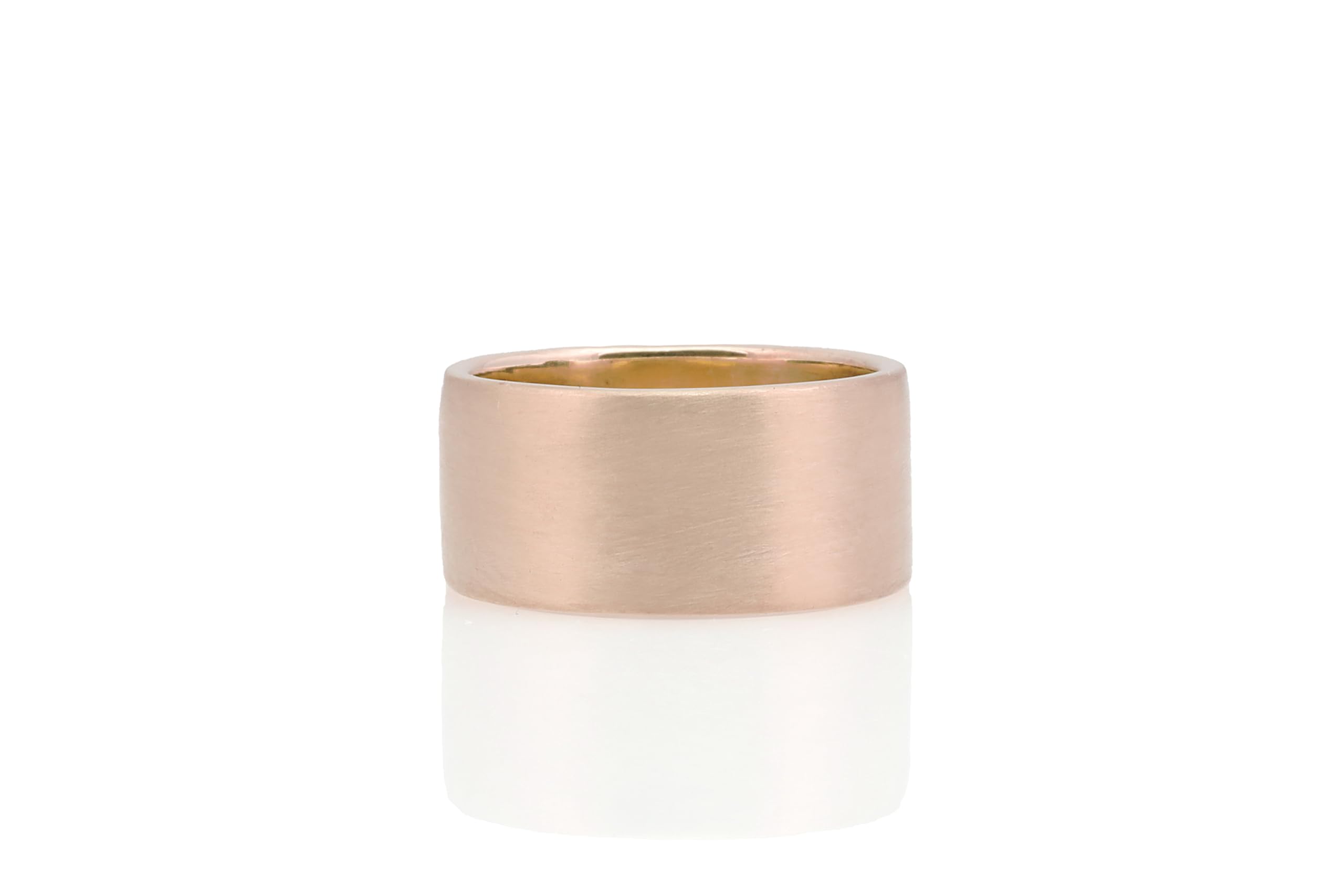 10mm Wide Brushed Gold Band Ring - Handcrafted Elegant Wedding & Engagement Ring - Promise & Friendship Rings - Perfect for Anniversaries, Proposals & Special Occasions