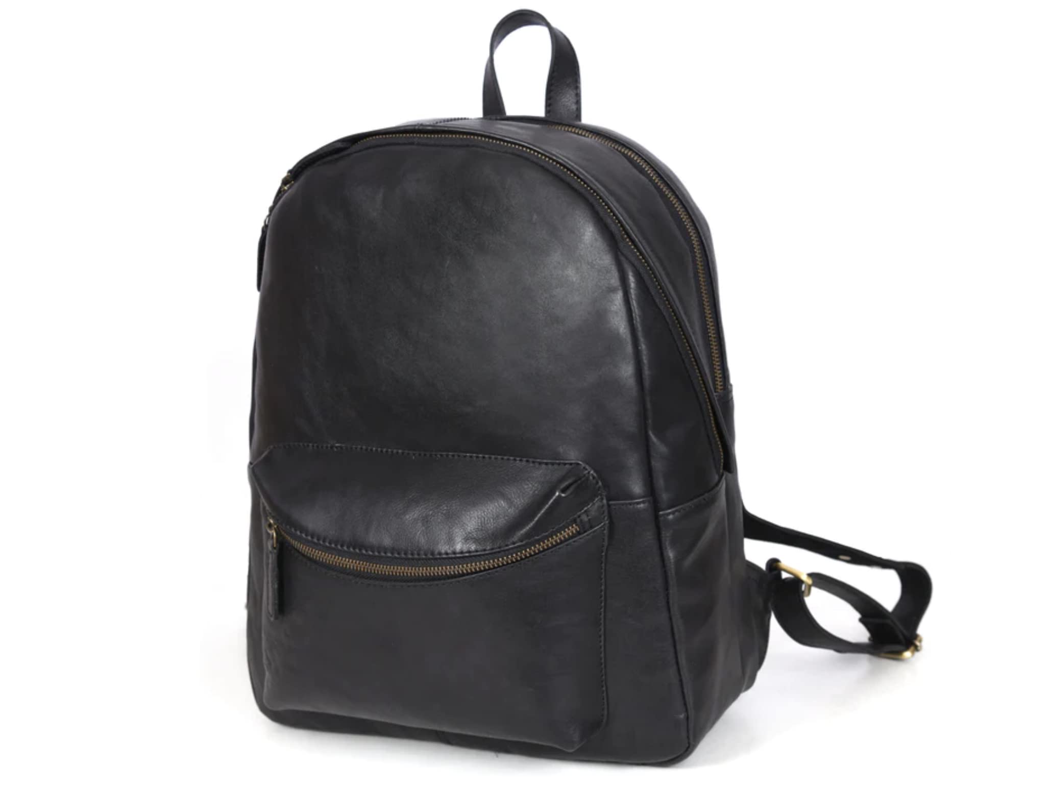 Premium Handcrafted Vintage Leather Laptop Backpack - 100% Genuine Full Grain Leather with Adjustable Shoulder Strap - Office & Travel Laptop Bag (Raven Black) - Perfect for Business Professionals & College Students