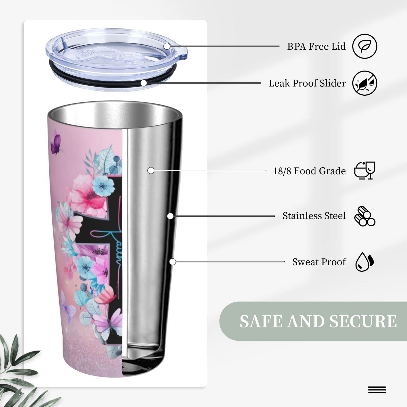 Christian Gifts for Women - Inspirational Bible Verse Stainless Steel Tumbler with Lid & Straw - 20oz Religious Gifts for Mom, Sister, Friend - Perfect for Birthday, Mother's Day & Daily Devotion - Keeps Drinks Hot/Cold for Hours