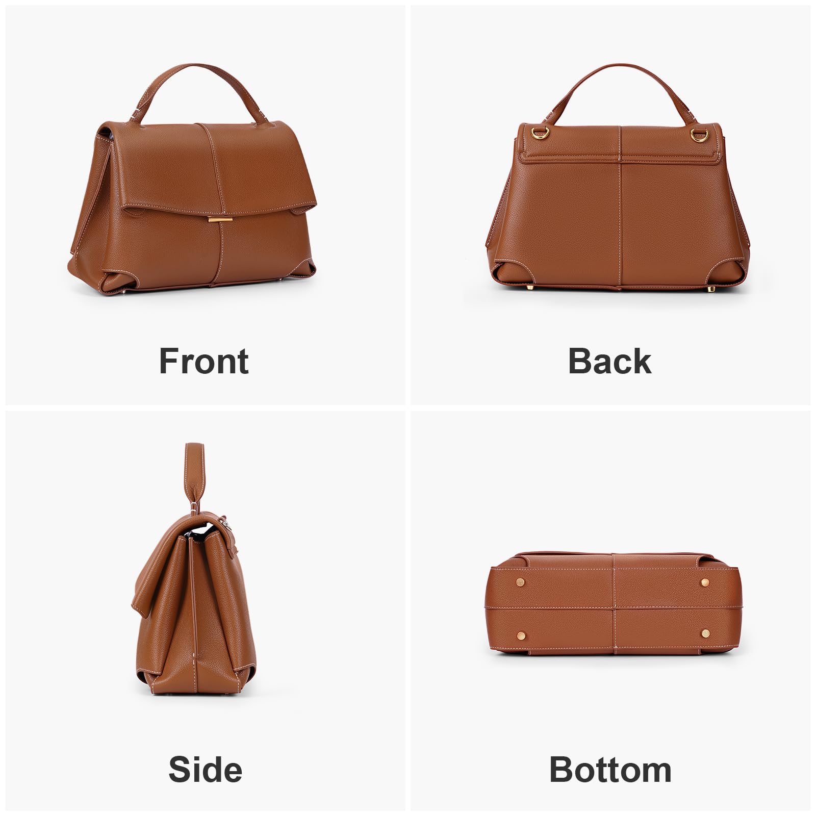 Luxury Faux Leather Top Handle Satchel Bag for Women - Large Designer Handbag with Crossbody Strap, Perfect for Work, Business & Everyday Use