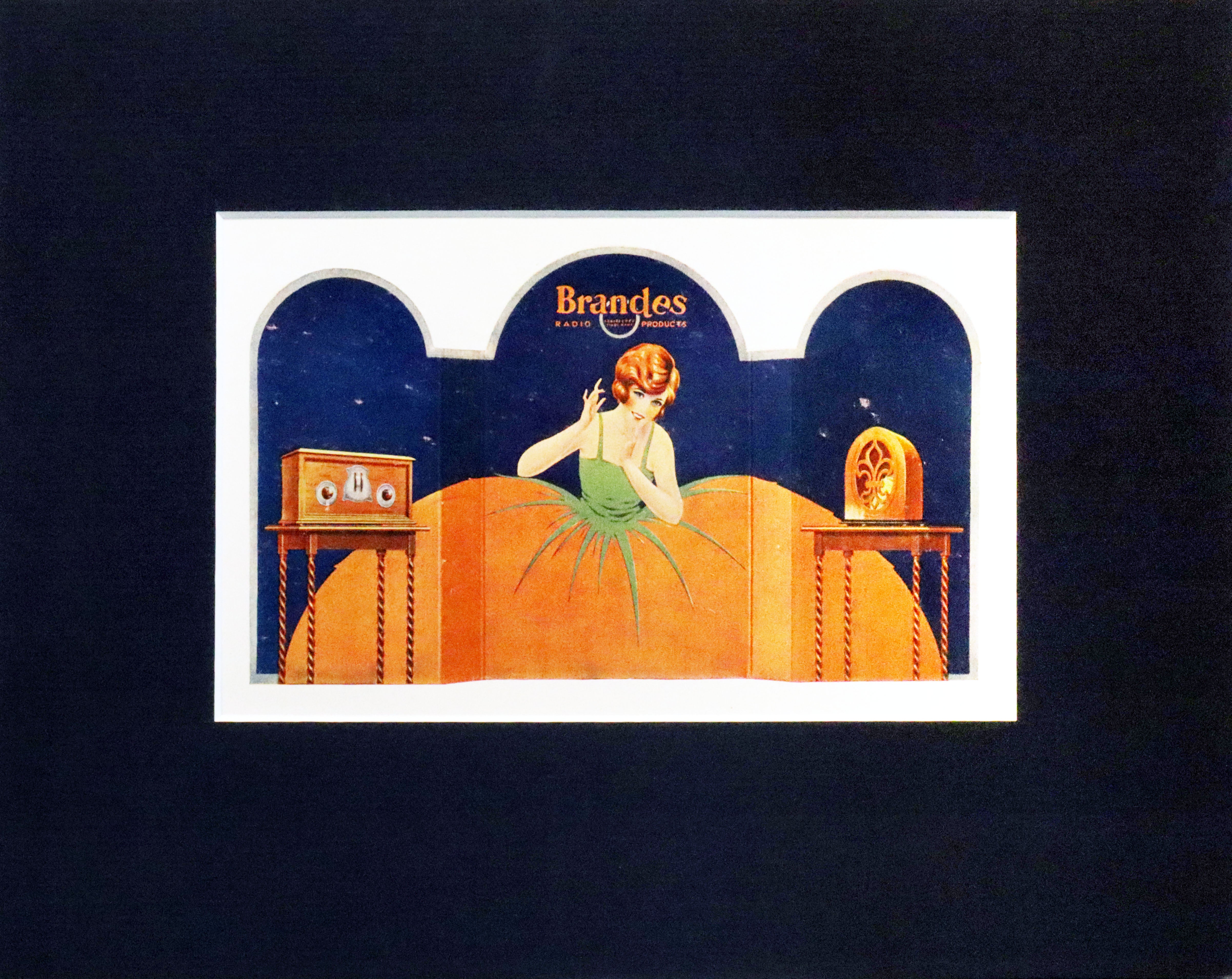 Vintage 1920 American Advertisement Poster - Brandes Radio Products (Matted) - Perfect for Retro Home Decor & Vintage Radio Collectors