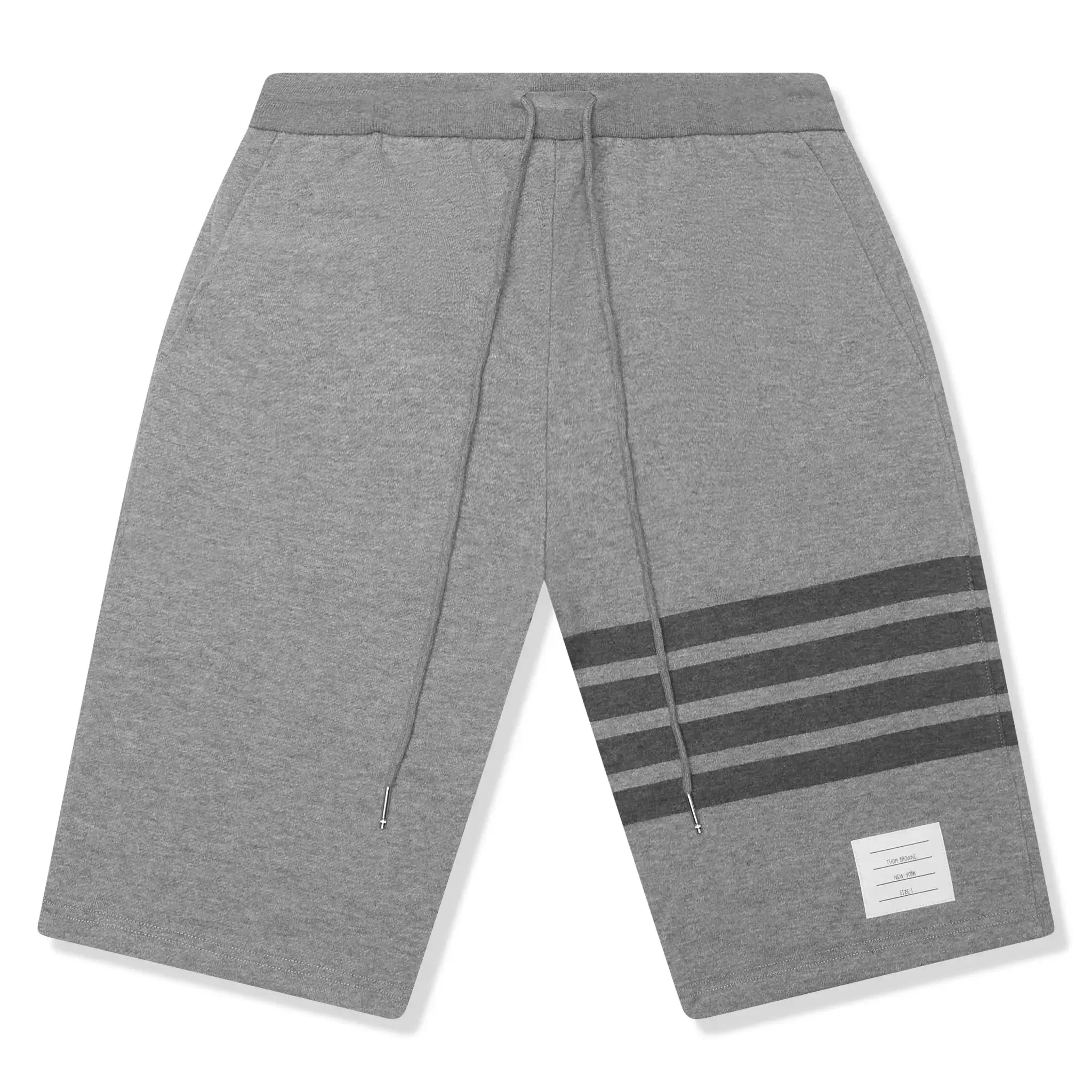 Thom Browne Classic Loopback 4-Bar Grey Sweat Shorts for Men | Premium Cotton Casual Lounge Shorts | Perfect for Gym, Home, and Summer Outings