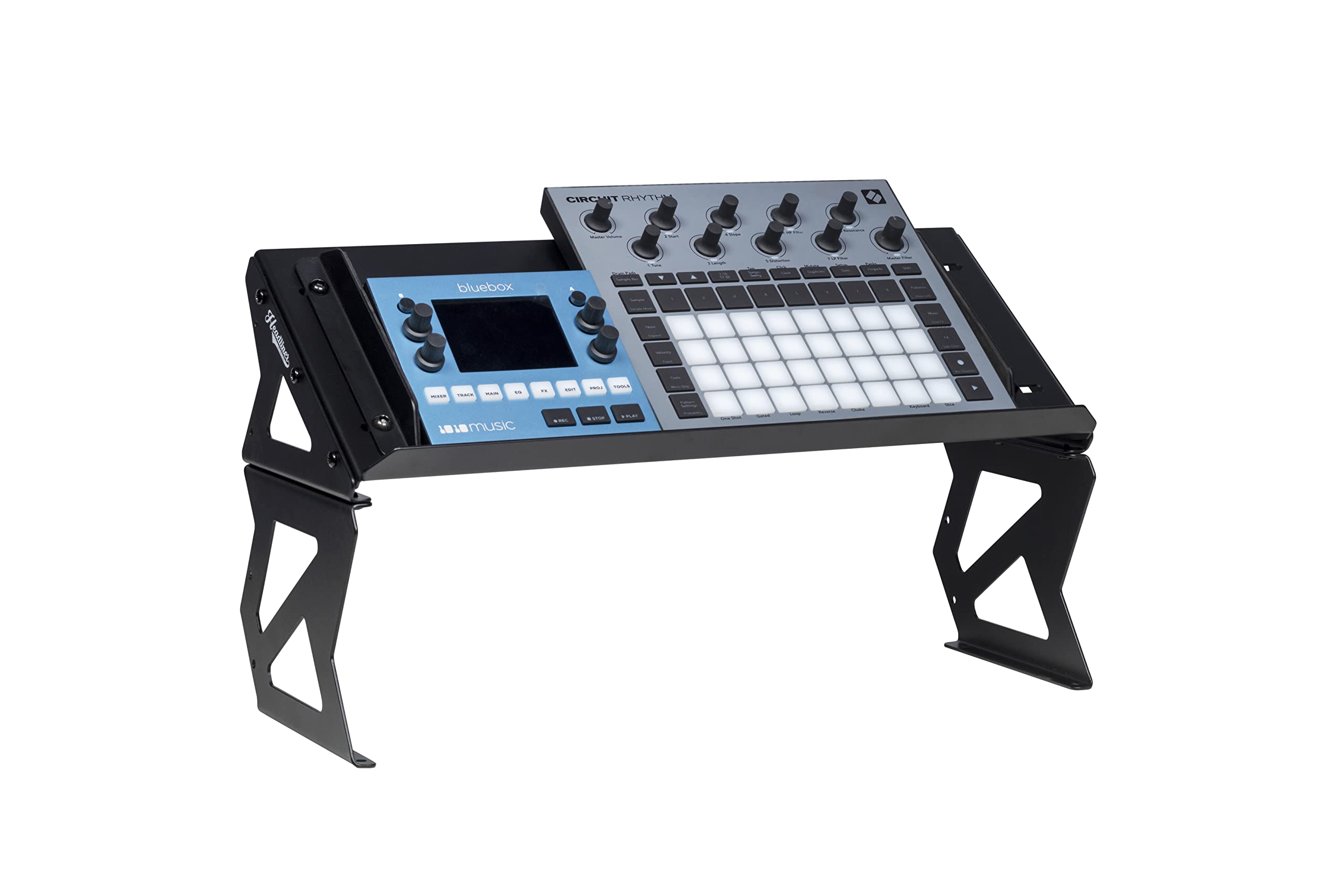 HL22051 Headliner Mod Riser Desktop Production Stand - Adjustable Monitor & Laptop Stand for Music Production, Podcasting & Streaming Setup