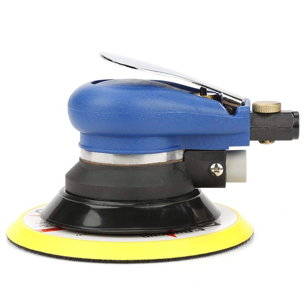 6in/5in Low Noise Pneumatic Random Orbital Sander - Efficient Wood & Metal Finishing Tool for Furniture Refinishing, Auto Body Work & DIY Projects (5 inch)