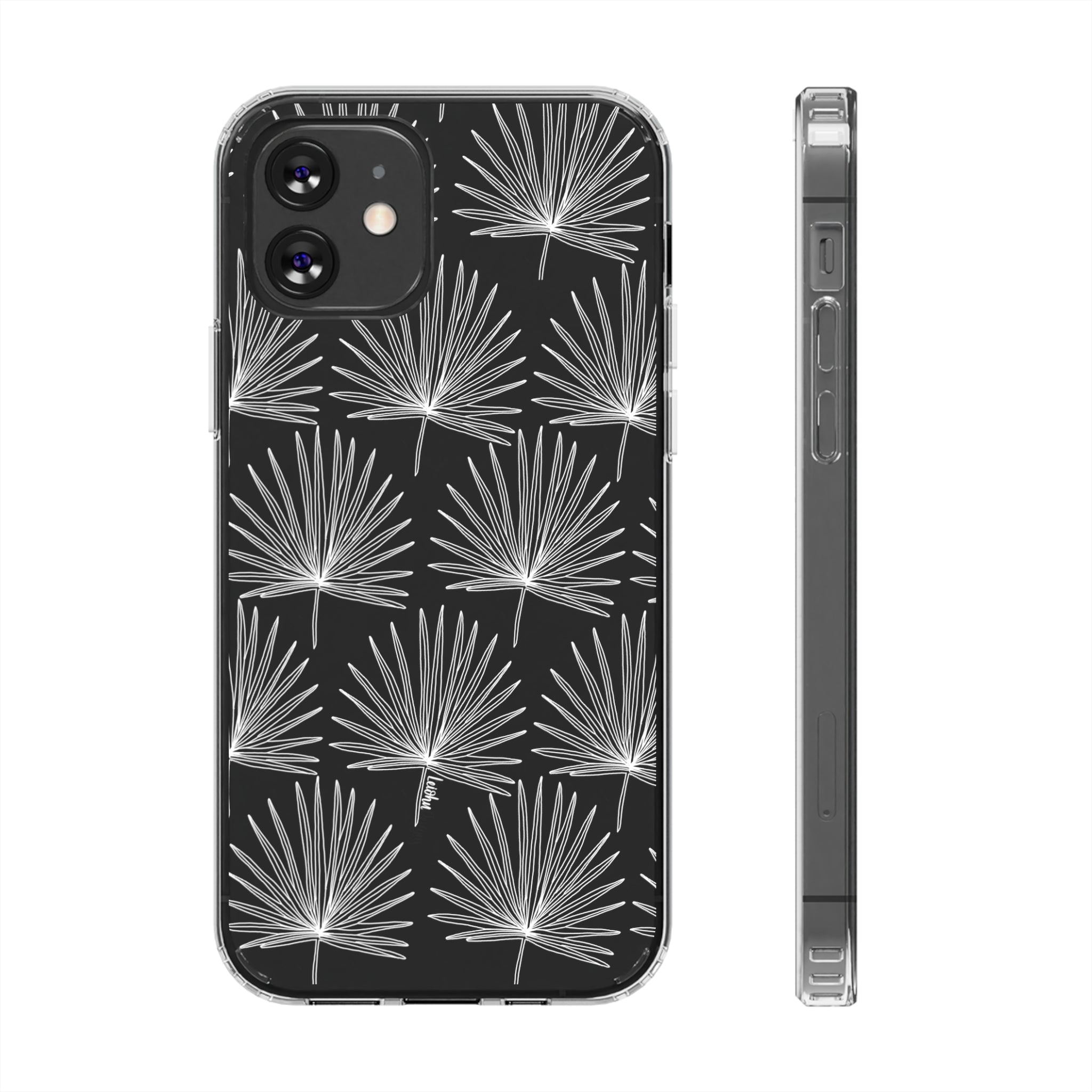 FAN PALM Clear Phone Case - Slim Protective Cover for iPhone 15/14/13/12/11 Pro Max XR XS - Durable Scratch-Resistant TPU Case - Perfect for Daily Use, Travel & Outdoor Activities