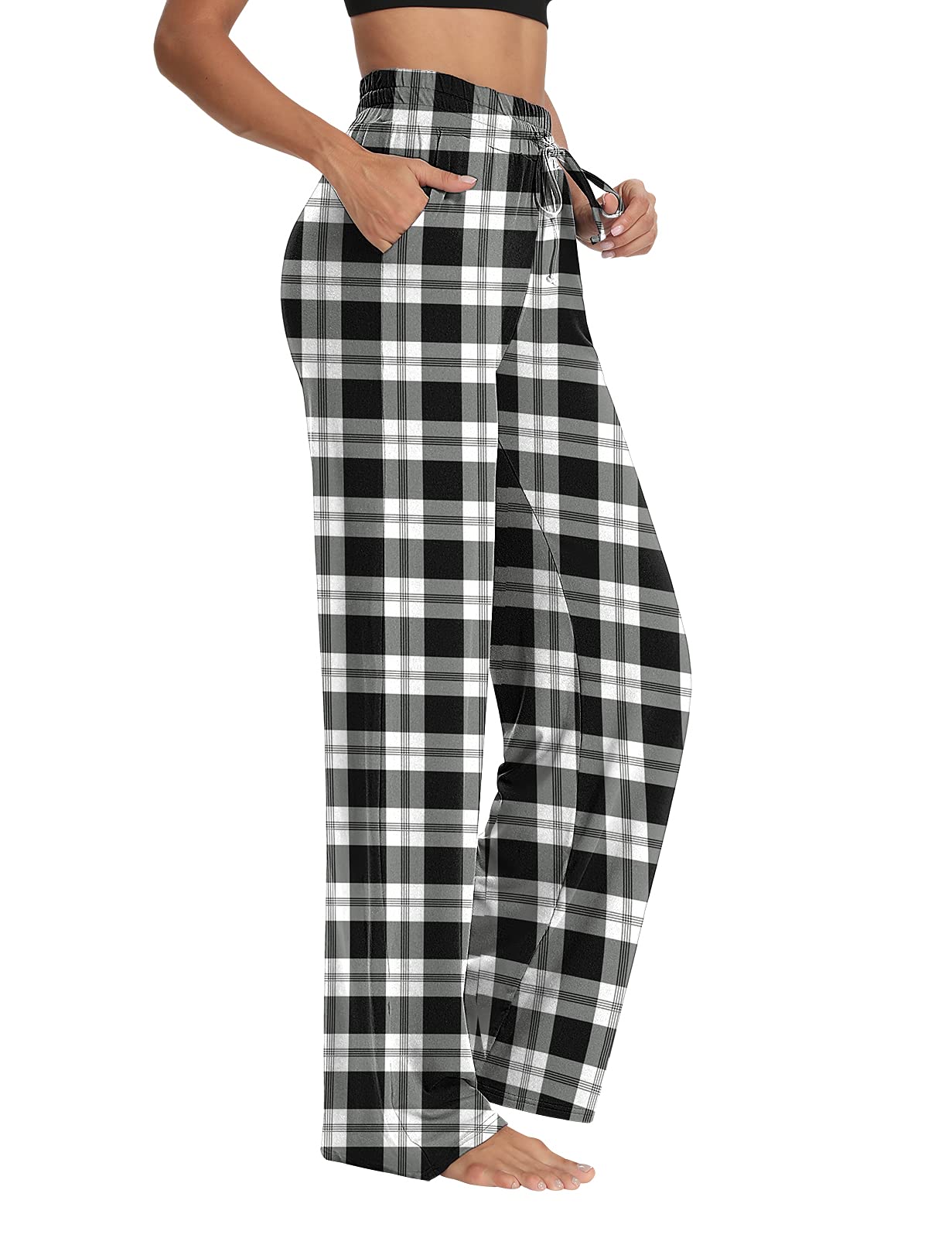 Sarin Mathews Women's Wide Leg Yoga Sweatpants - High Waisted Lounge Pajama Pants with Drawstring & Pockets - Comfy Workout Joggers for Yoga, Running, Travel & Home Relaxation