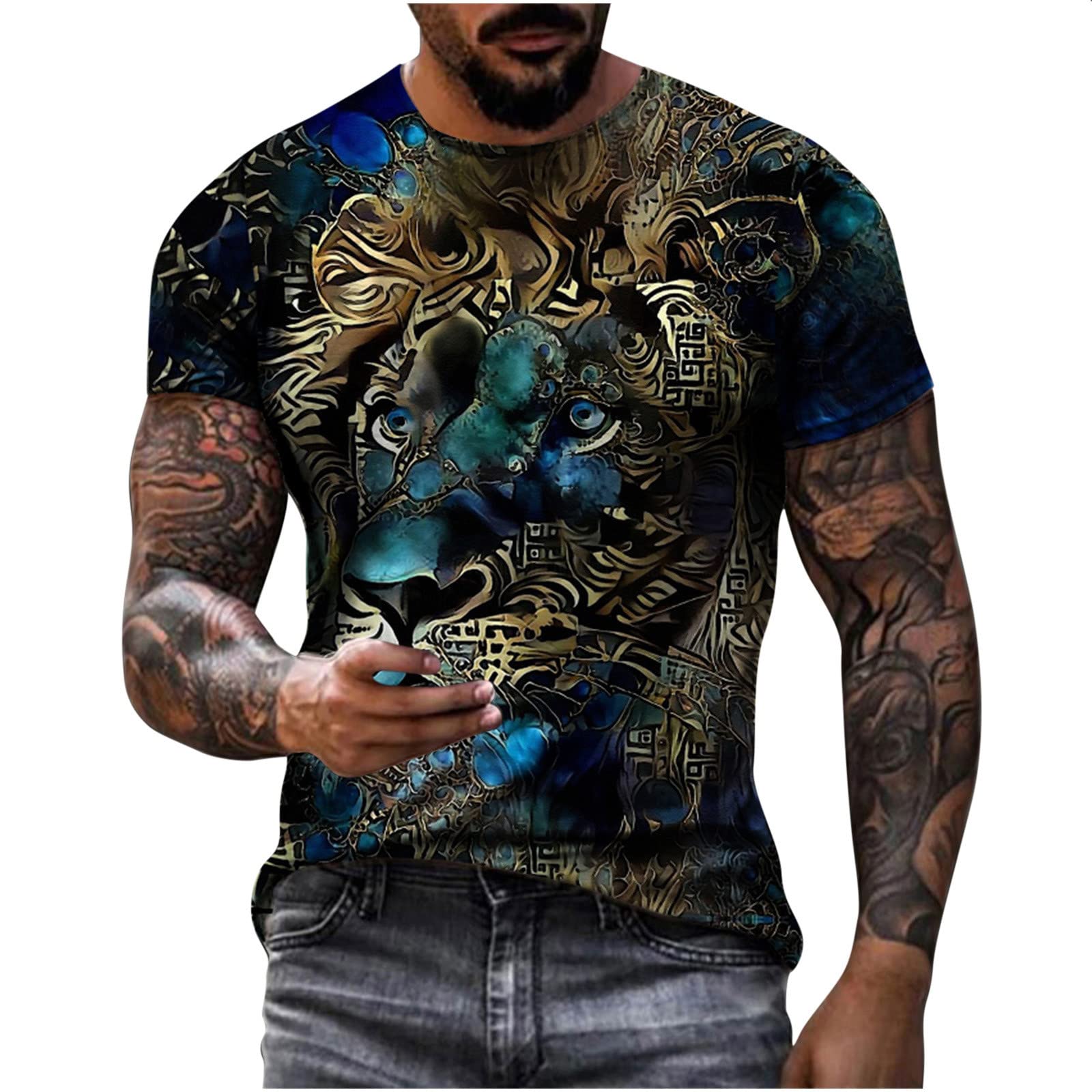 Funny 3D Tiger Graphic T-Shirt for Men - Hipster Novelty Animal Print Tee - Fashion Casual & Sport Wear for Street Style, Parties, and Everyday Outfits