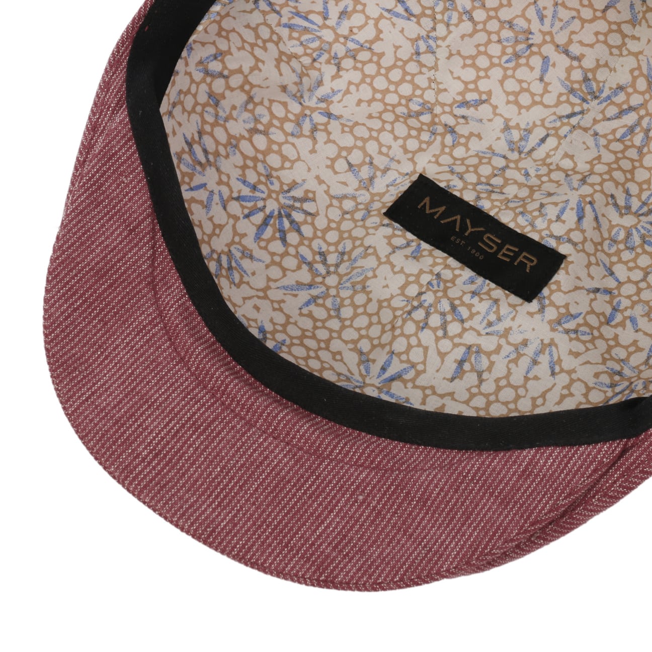 Mayser Sidney Linen Stripes Flat Cap - Classic Men's Summer Hat for Outdoor Activities, Travel & Casual Wear