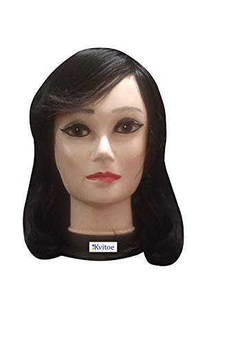 Kvitoe Short Hair Wig for Women & Girls - Full Head Synthetic Wig in Black | Perfect for Cosplay, Daily Wear & Costume Parties