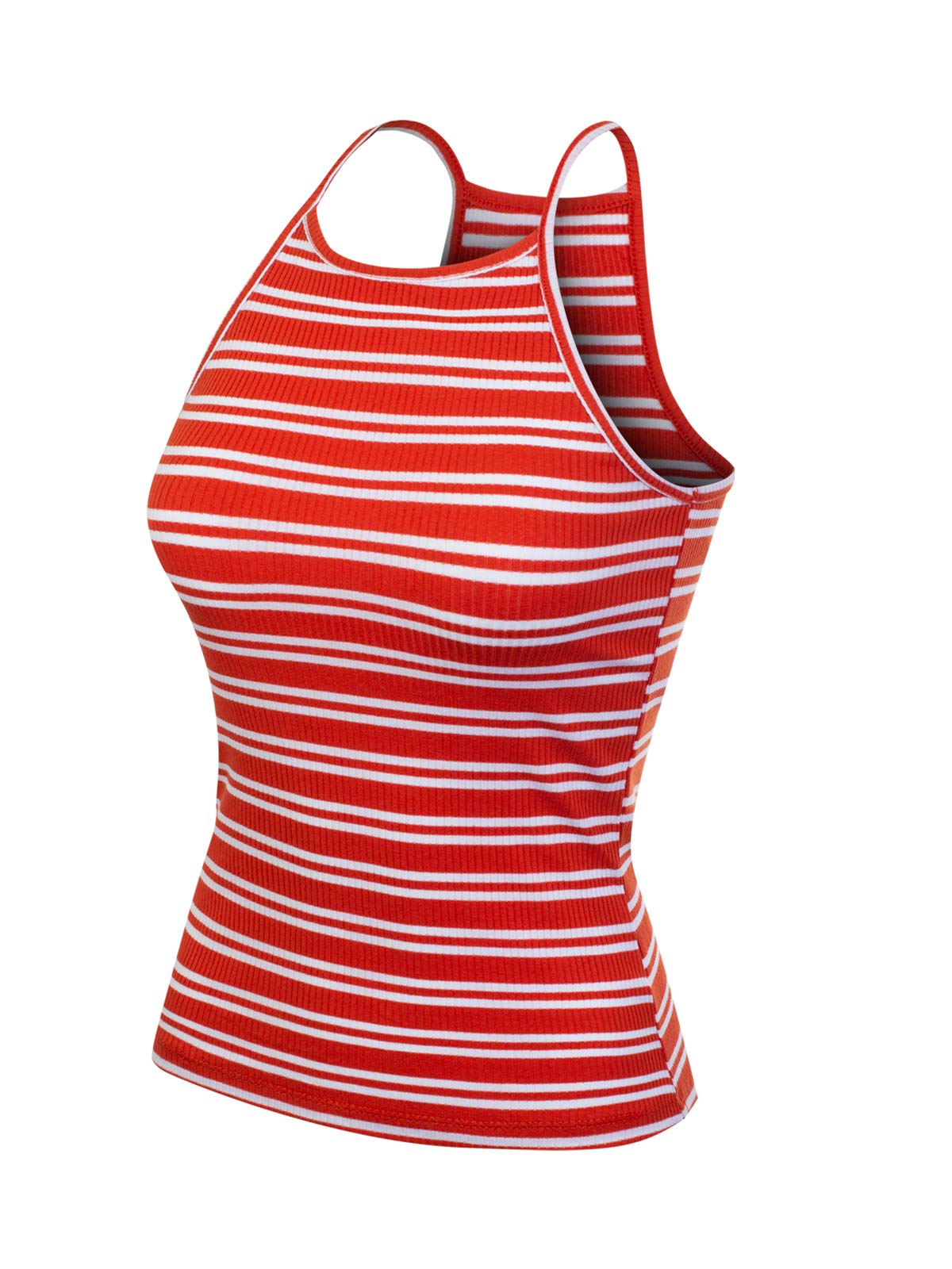 MixMatchy Women's Basic Ribbed High Neck Tank Top - Casual & Active Wear for Gym, Yoga, and Everyday Outfits