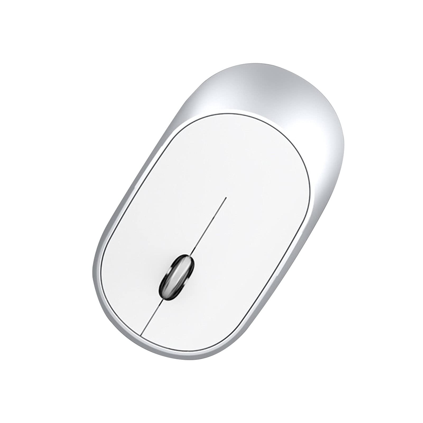 Wireless Bluetooth Mouse, USB Rechargeable Slim Optical Mouse with 1600DPI, 2.4G & Bluetooth Dual Mode for Laptop, PC, Mac - Silver | Perfect for Office Work, Home Use & Travel