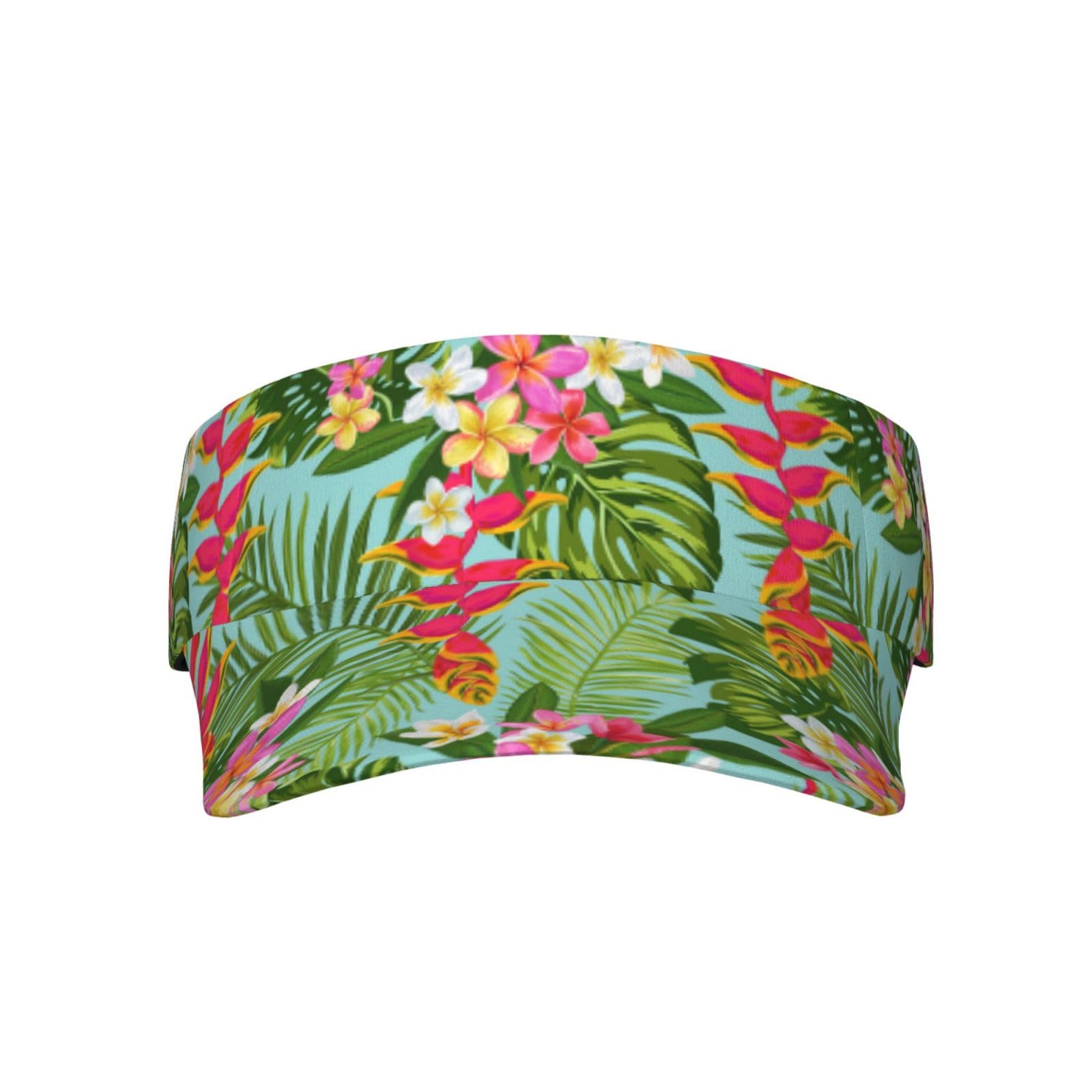 Hawaiian Floral Visor Hat for Women & Men - Adjustable Sports Sun Visor, Breathable Golf Hat for Outdoor Activities - Perfect for Beach, Running, Tennis & Summer Fashion