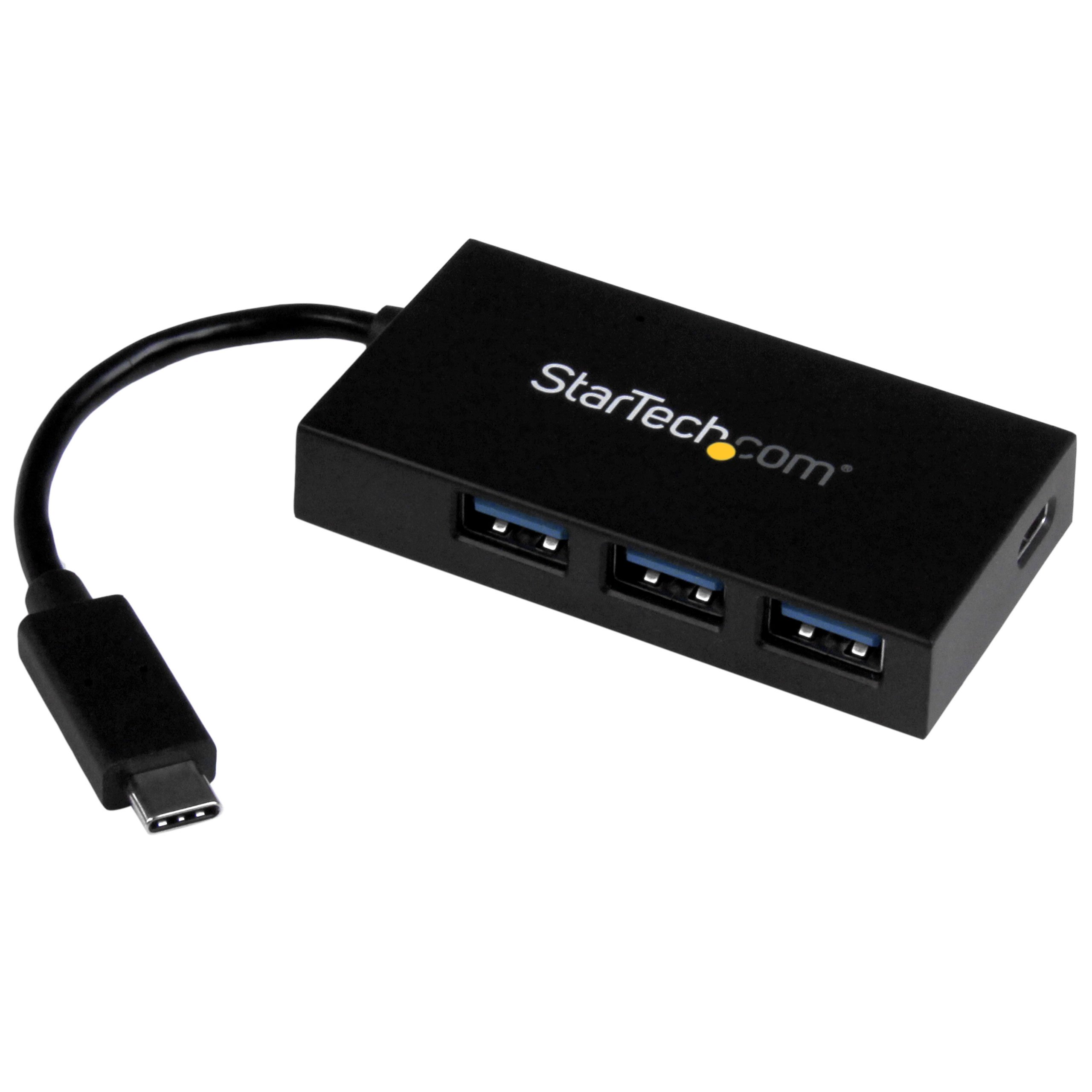 StarTech.com 4-Port USB C Hub with Power Adapter - USB-C to 3x USB-A & 1x USB-C Port Expander (HB30C3A1CFS) - Perfect for Laptops, Tablets & Workstations