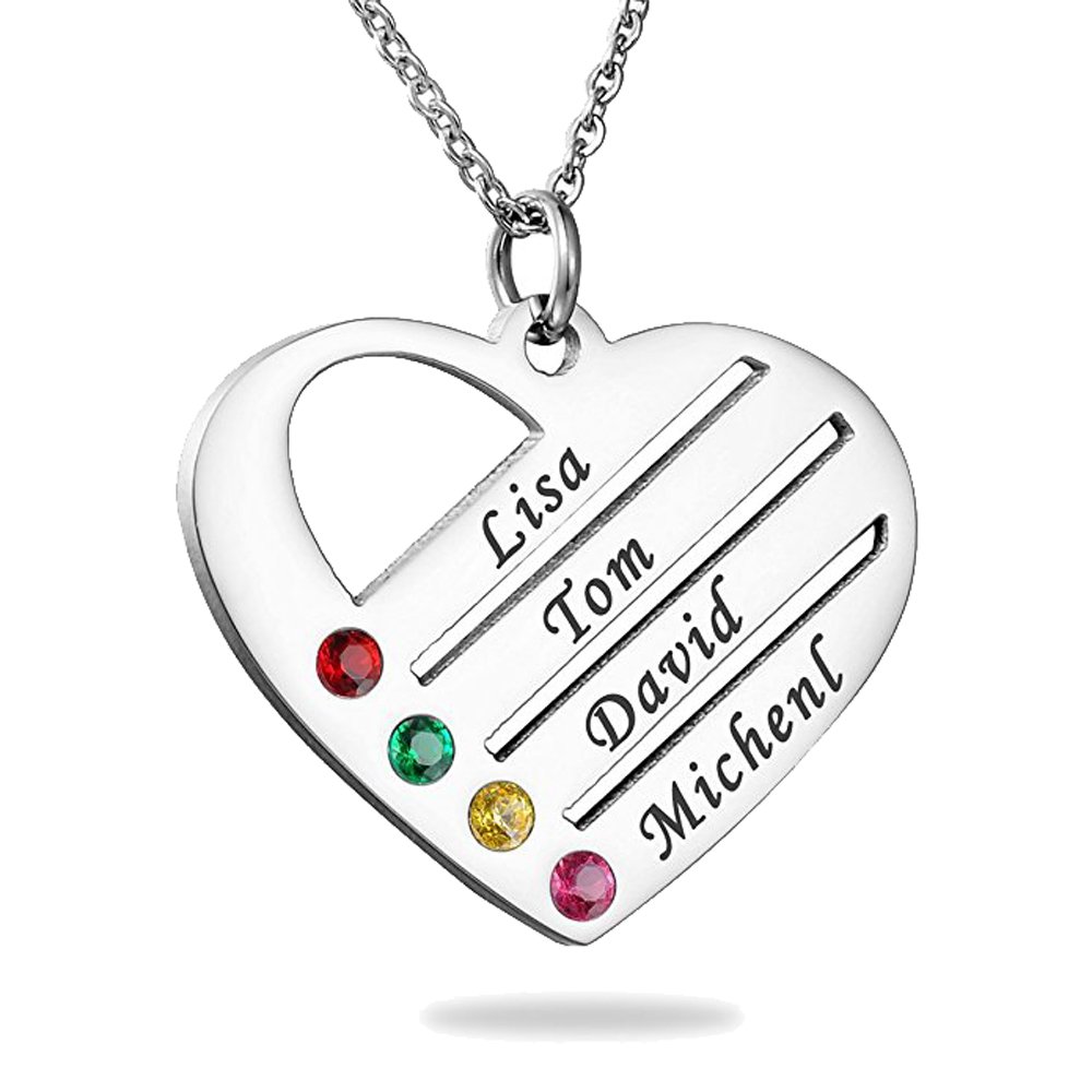 Personalized Family Name Necklace - Custom Engraved Name Jewelry for Women | AOCHEE | Perfect Gift for Mother's Day, Anniversary & Valentine's Day