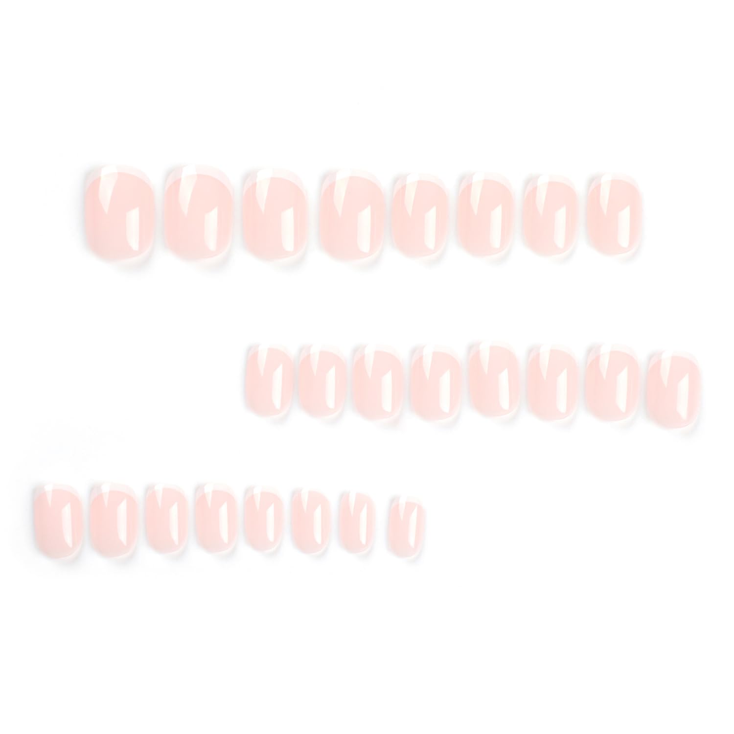 Elegant Short Square Press On Nails - French Tip Fake Nails with Glossy Designs (24Pcs) | Nude Pink Full Cover Acrylic Stick On Nails for Women | Perfect for Parties, Weddings & Everyday Wear