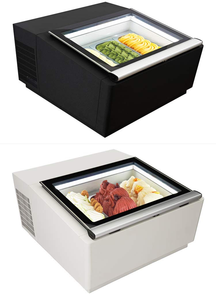 Kolice 1/3GN Tabletop Ice Cream Freezer - Commercial Countertop Display Case for Ice Cream Shop, Dessert Store, Bakery, and Cafe Use