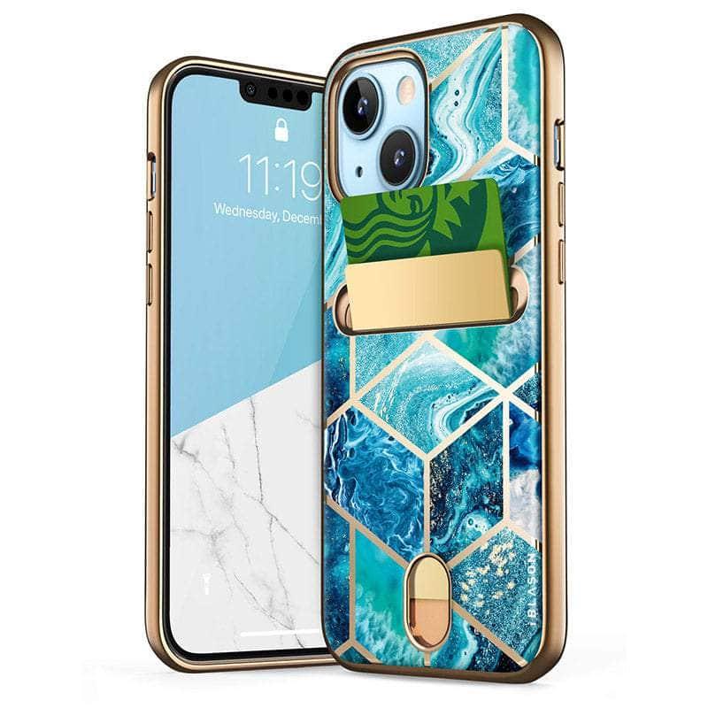 I BLASON iPhone 13 Cosmo Slim Designer Wallet Case with Card Holder - Perfect for Everyday Use, Travel & Business (Compatible with iPhone 13)