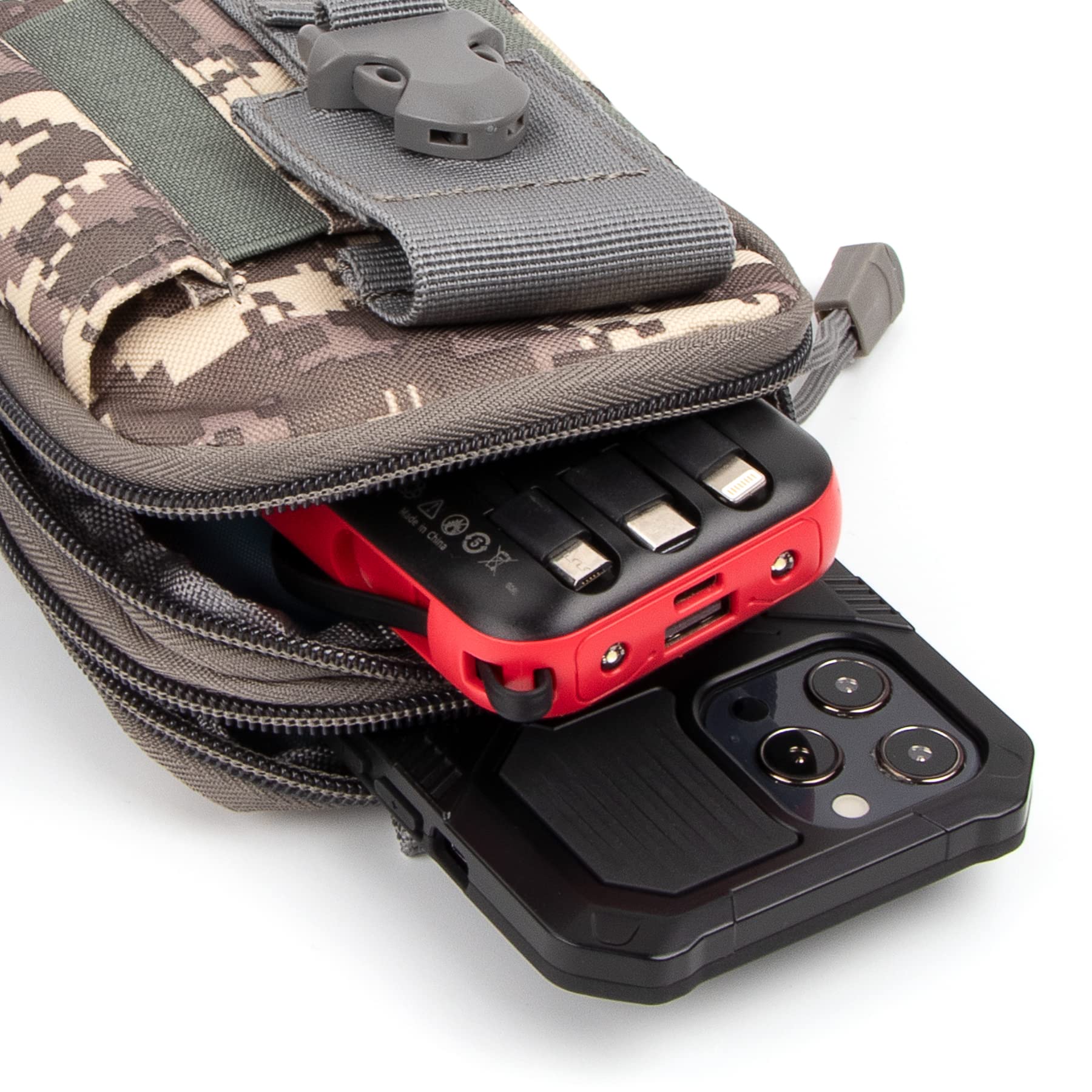 IronSeals Tactical MOLLE Pouch - Compact Utility Waist Bag & Phone Holster for iPhone 15 Pro Max/15 Pro/14 Plus/14 Pro Max/14/13 Pro Max/13 Pro/12 Pro Max/11 Pro Max (4.7