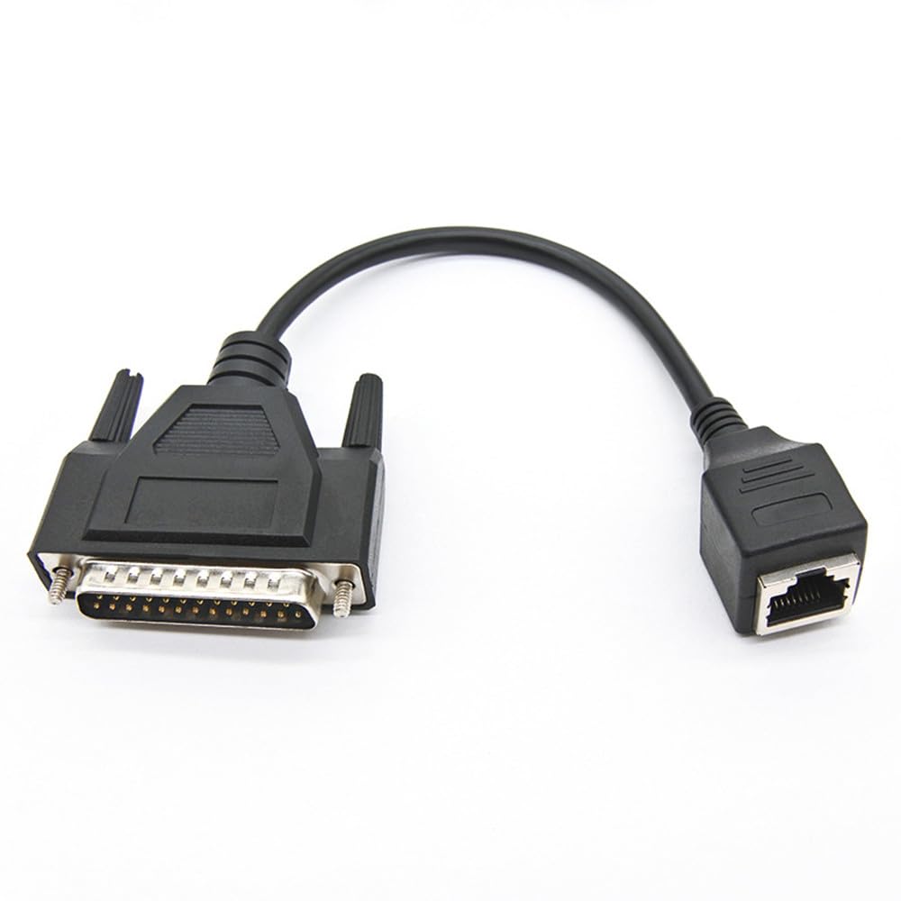 DB25 Male to RJ45 Female Network Cable - 0.3M Ethernet Debugging Cable for Network Switch & Industrial Control | Perfect for Server Racks, Data Centers, and Factory Automation Systems