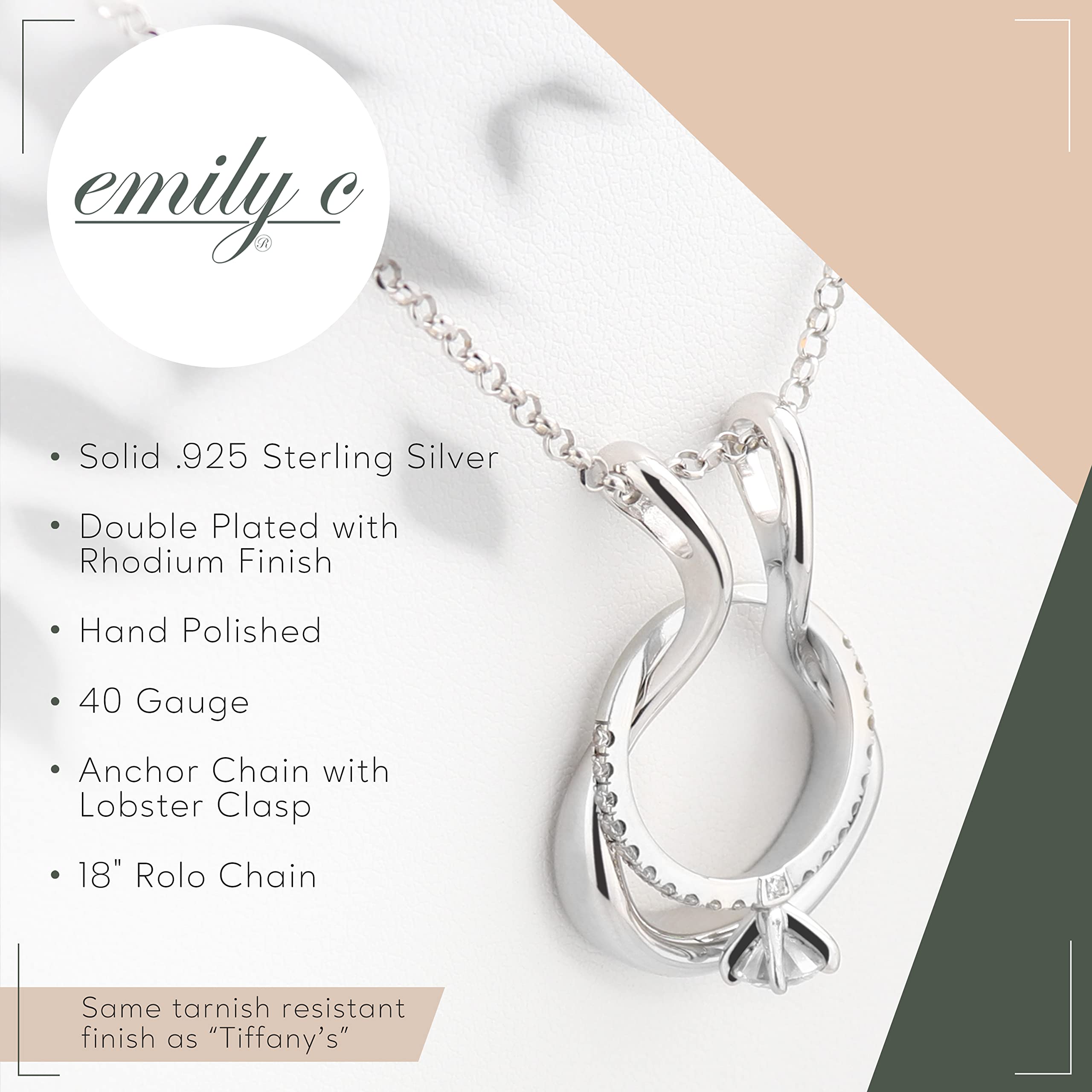 Sterling Silver Ring Holder Necklace for Women & Men - Wedding Ring Keeper Jewelry for Nurses, Doctors & Professionals - Elegant Ring Necklace for Everyday Wear, Work & Special Occasions