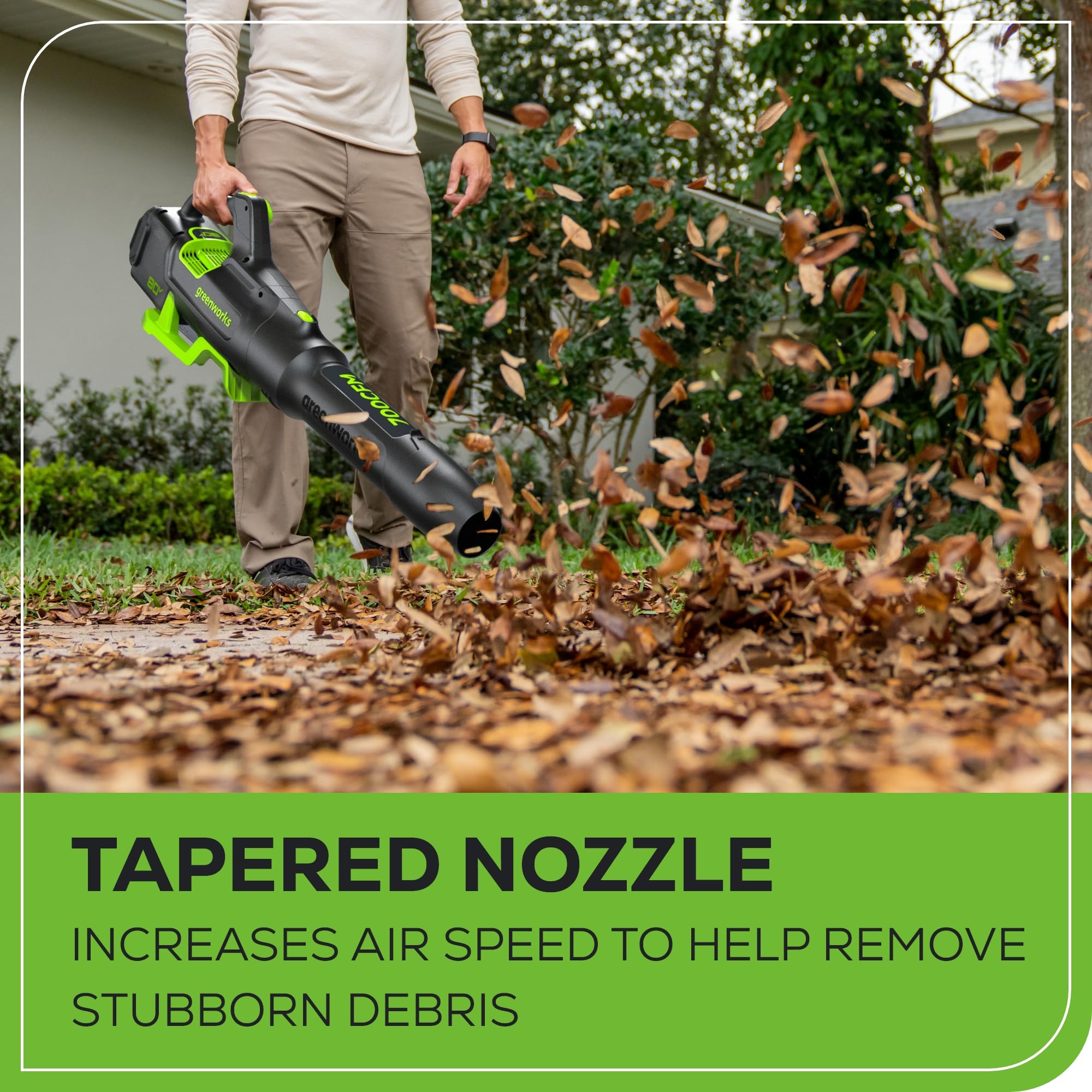 Greenworks 80V 700 CFM Cordless Leaf Blower - Commercial-Grade Power, 45-Min Fast Charger with 2.5Ah Battery for Wet Leaves & Heavy Debris - Perfect for Yard Cleanup, Landscaping & Professional Use