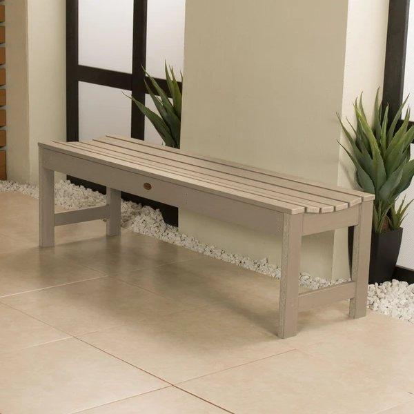 Lehigh Backless Synthetic Wood Picnic Bench - Durable Outdoor Dining Table for Patio, Garden & Park - Perfect for BBQs, Camping & Family Gatherings