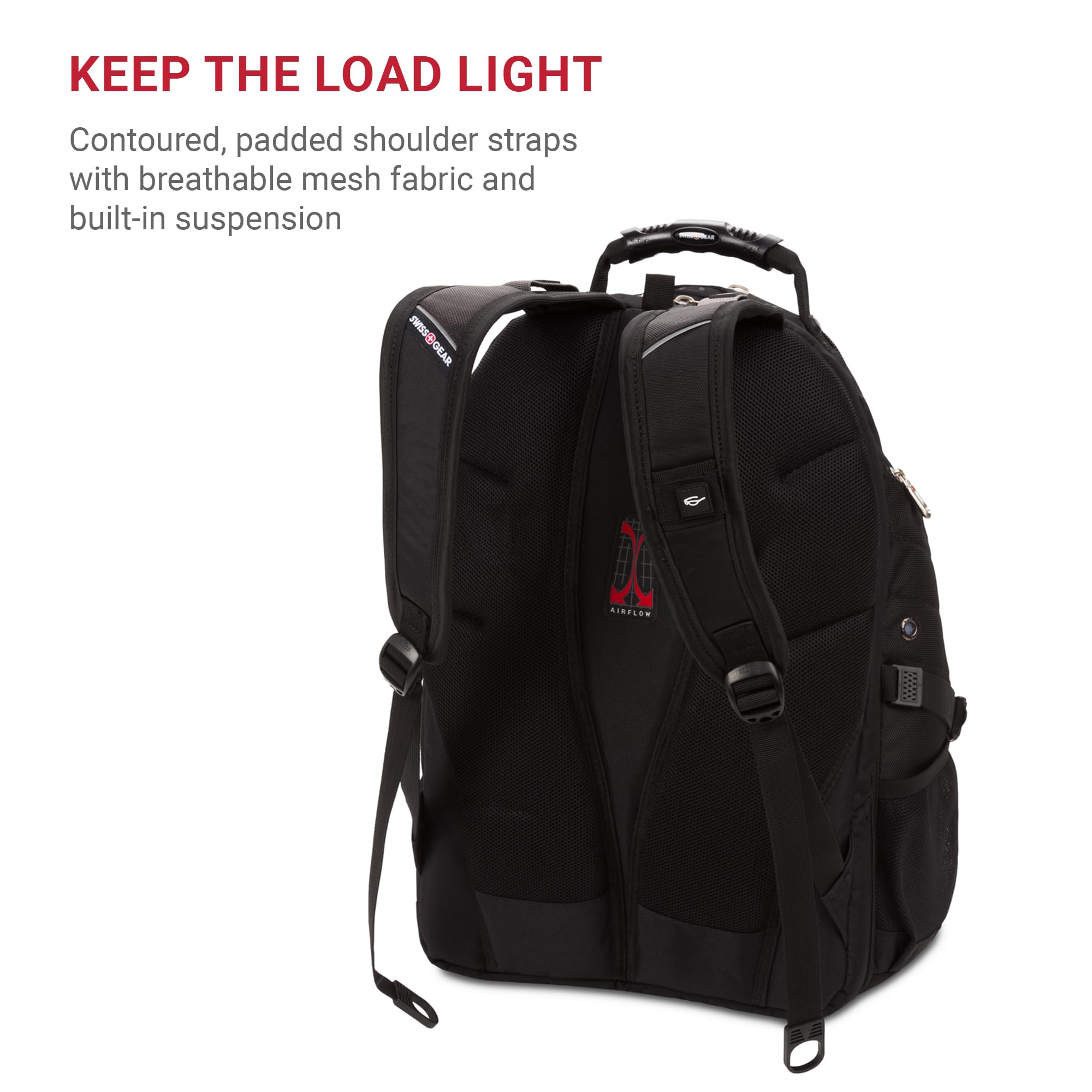 SwissGear 1900 Scansmart TSA Approved 17 Inch Laptop Backpack for Business Travel & Work - Black, Fits Up to 19 Inch Laptops - Perfect for Airports, Commuting & Office Use