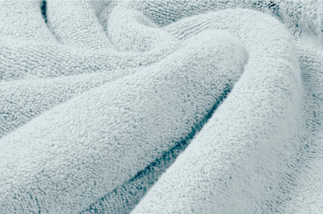 Premium 8-Piece White Classic Resort Bath Towel Set - Ultra Soft, Plush & Absorbent Cotton Towels (2 Bath, 2 Hand, 4 Washcloths) | Luxury Hotel Quality for Spa, Bathroom & Beach Use - Light Blue