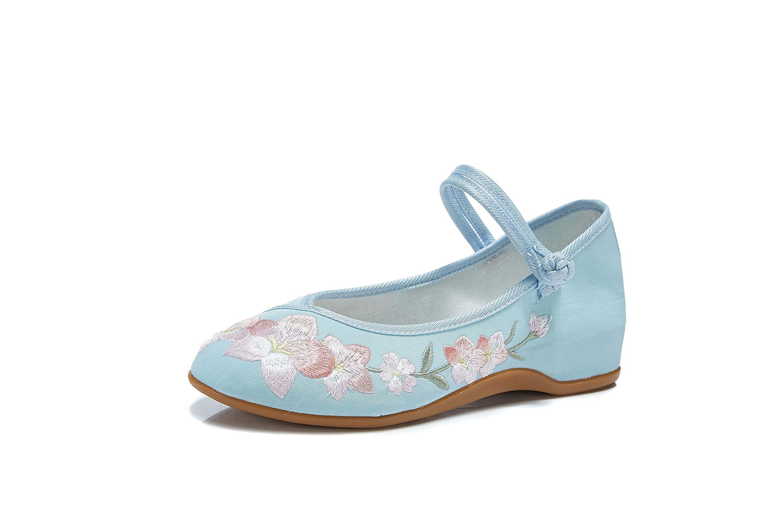 TN TANGNEST Women's Floral Embroidered Loafers - Comfortable Round Toe Ballet Flats for Casual Wear | Perfect for Office, Walking & Spring Outfits