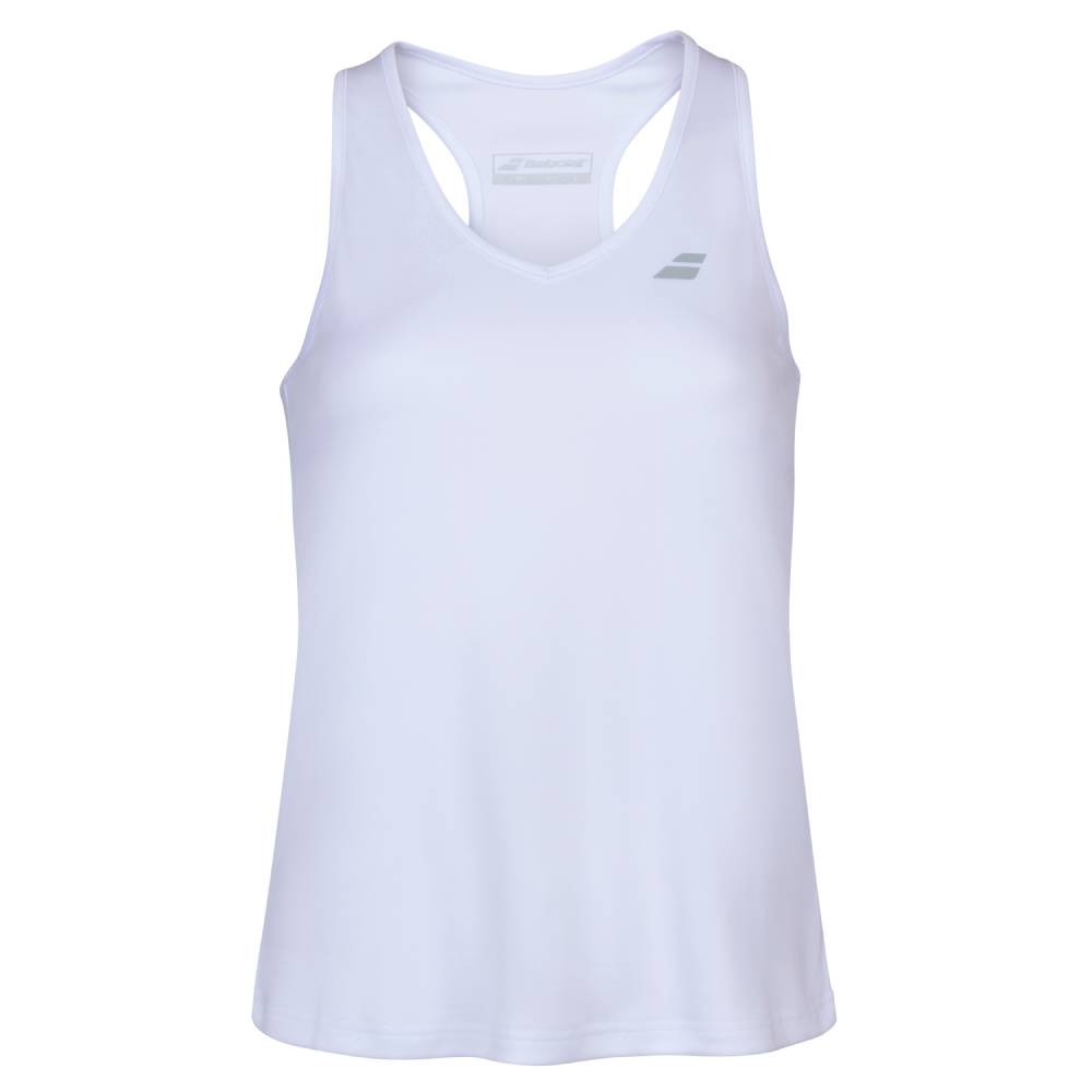 Babolat Women's Play Tank Top - Breathable Quick-Dry Tennis Shirt for Women, White - Perfect for Tennis, Gym & Summer Workouts