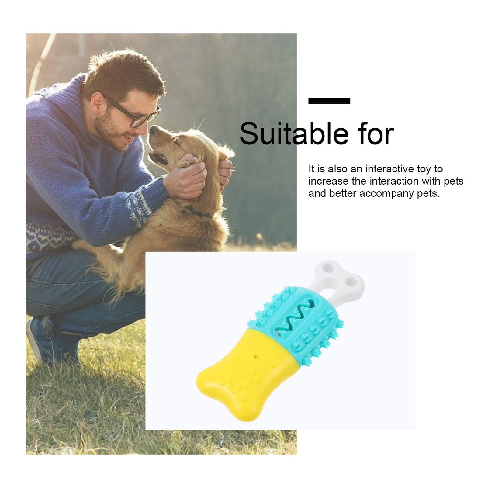 Hemobllo 1pc Puppy Chew Toy - Durable TPR Dog Teeth Cleaning & Grinding Toy for Small Dogs | Dog Toothbrush & Food Feeder | Perfect for Teething, Dental Care & Playtime