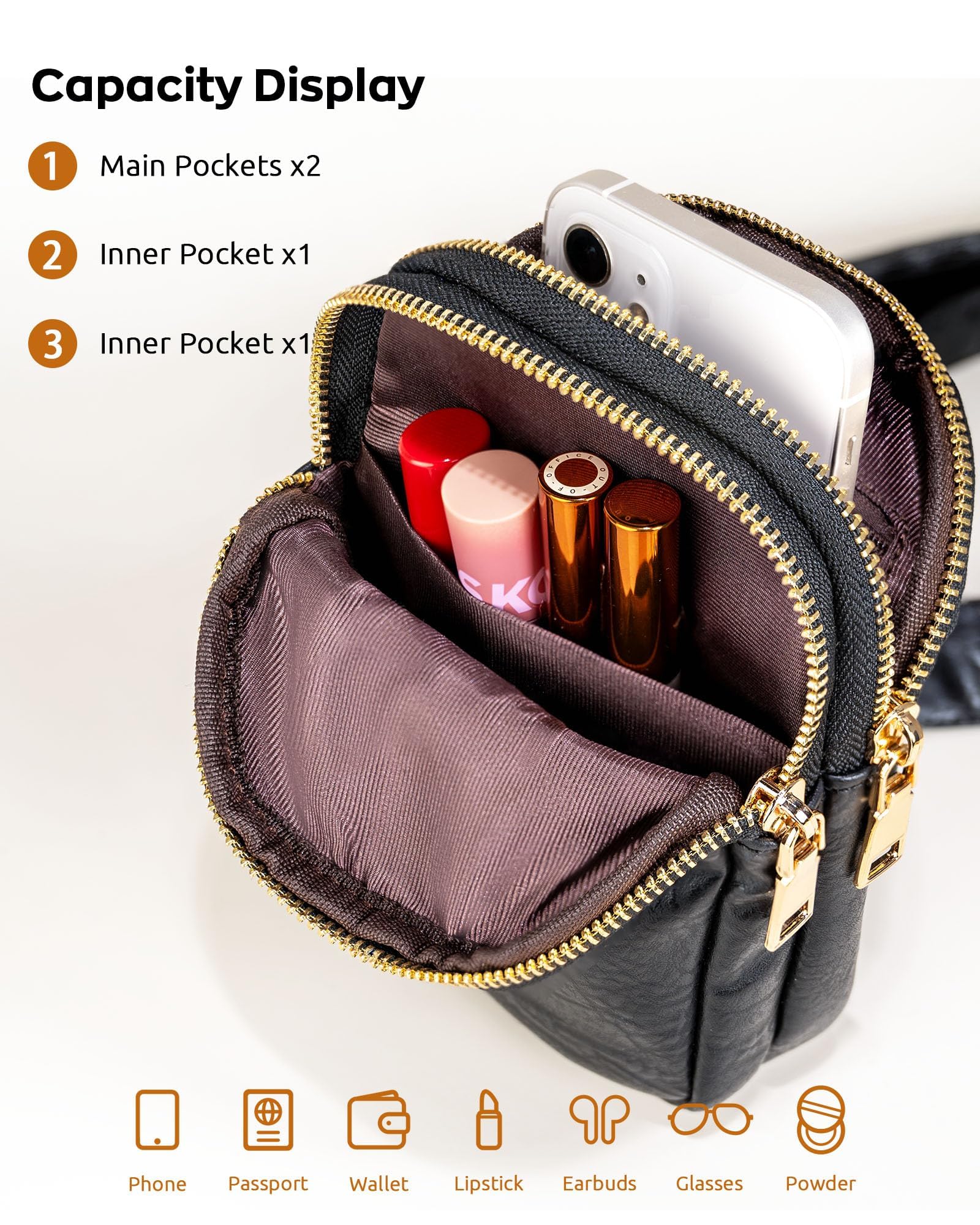 Personalized Monogram Crossbody Bags for Women & Girls - Lightweight Waterproof Mini Purse with Initial Letter - Trendy Travel Fanny Pack - Perfect Birthday Gift Idea for Her - Great for Daily Use, Shopping, Travel & Outdoor Activities