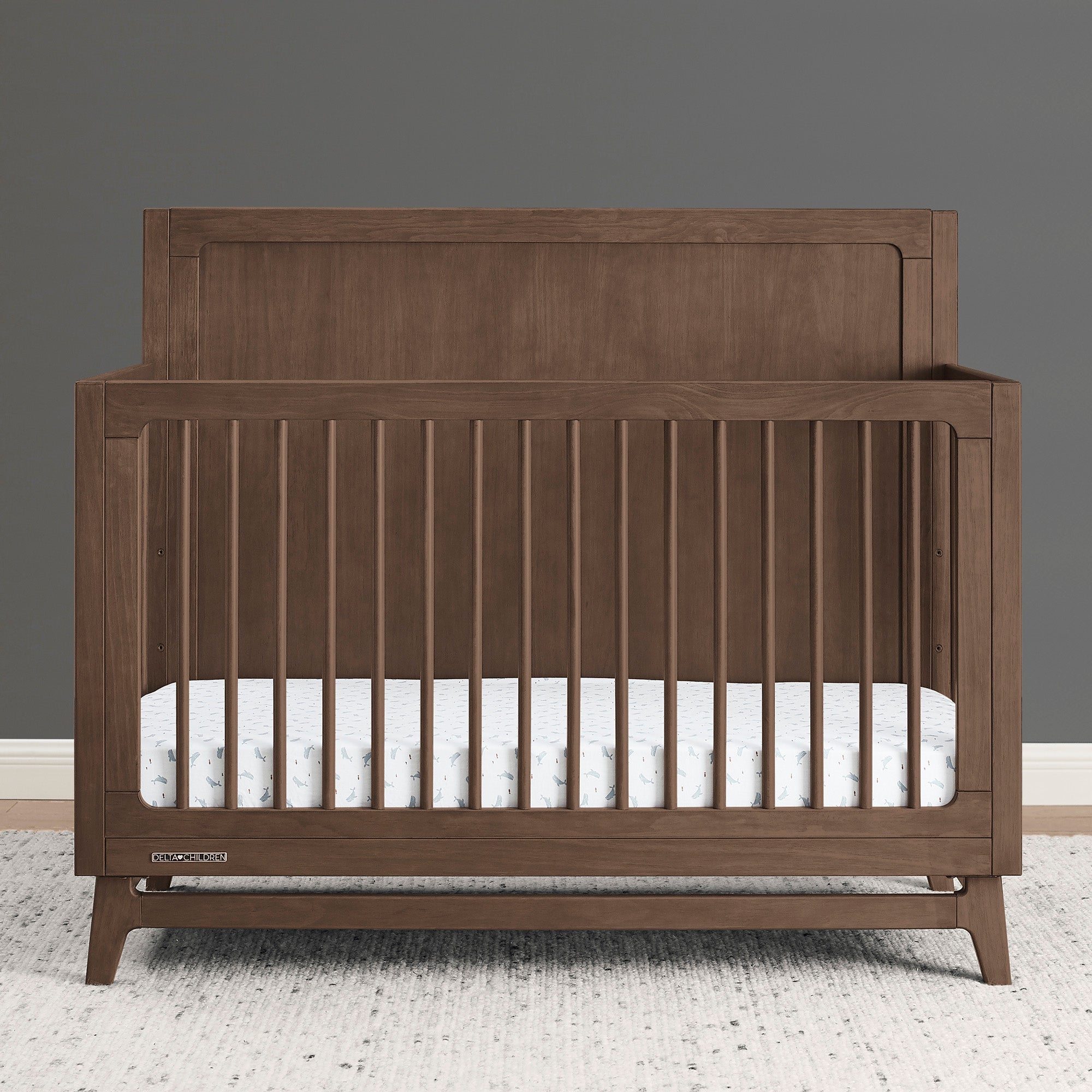 Convertible 6-in-1 Baby Crib by Spencer - Nursery Furniture That Grows with Your Child from Newborn to Toddler Bed