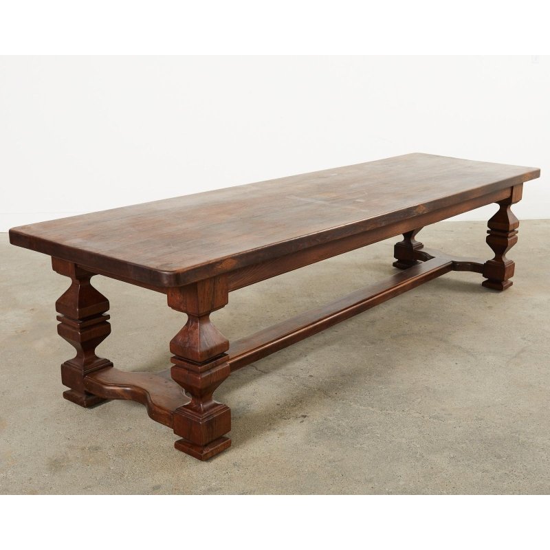 Handmade Farmhouse Trestle Dining Table - Solid Wood Rectangle Kitchen Table for 6-8 People | Rustic Country Style Dining Room Furniture for Family Gatherings & Entertaining