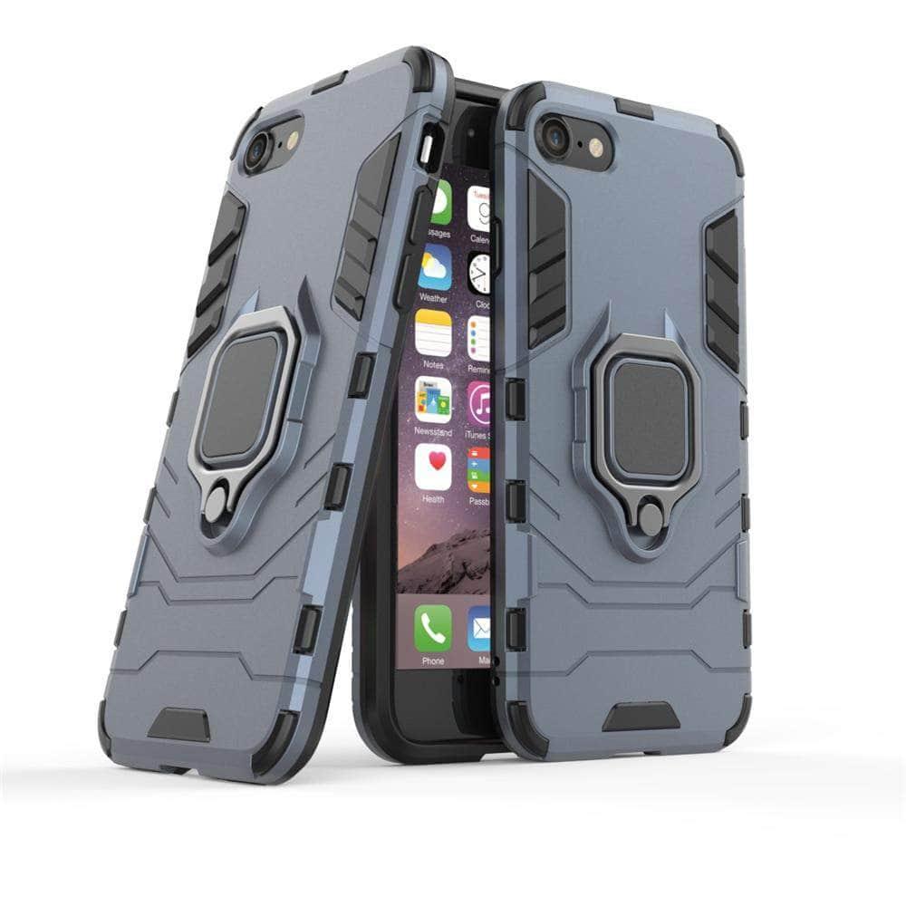 iPhone SE 2020 Case with Finger Ring Holder - Shockproof Protective Cover for iPhone SE 2nd Generation - Perfect for Workouts, Commuting & Everyday Use