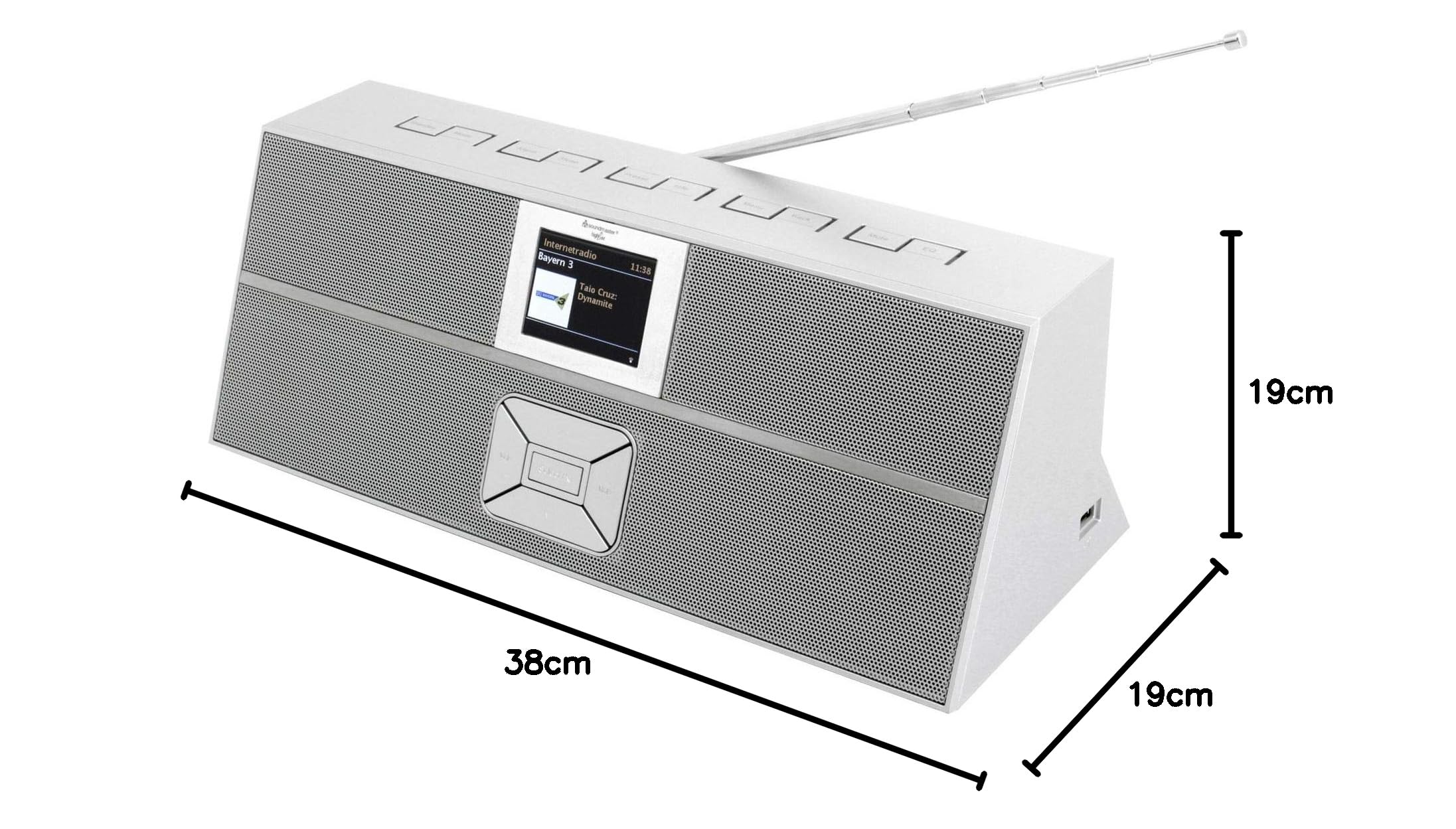 Soundmaster IR3300SI Internet Digital Radio - Grey | Portable Bluetooth Speaker for Home, Office & Outdoor Use