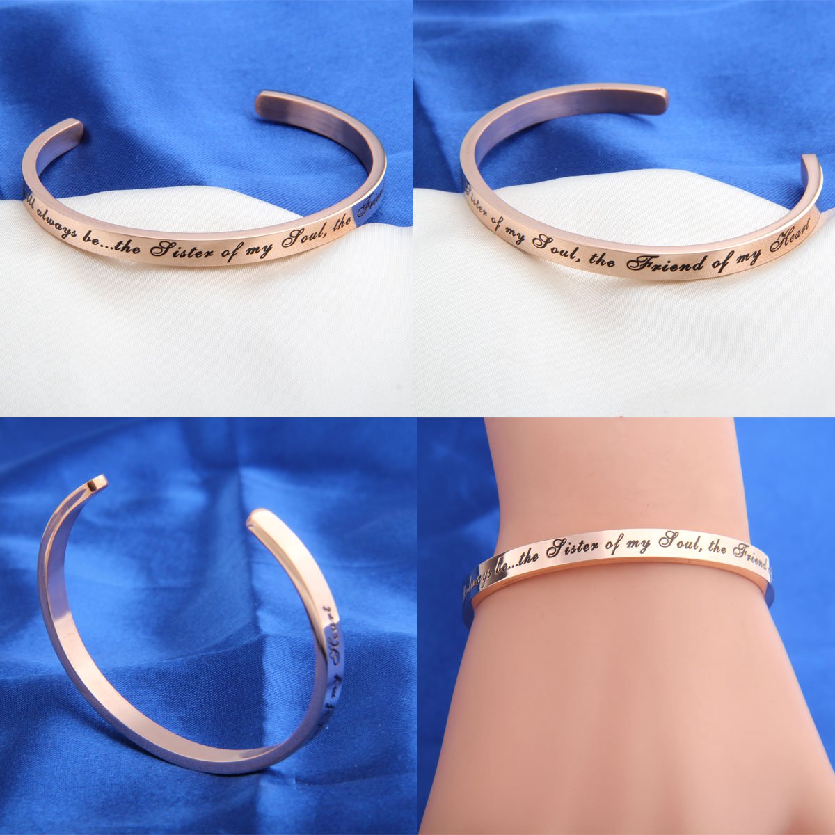 Best Friend Bracelet - Soul Sister Gift, Heart Cuff Bangle Jewelry for Women | Meaningful Friendship Gifts for Sister, BFF & Loved Ones | Perfect for Birthdays, Anniversaries & Special Occasions