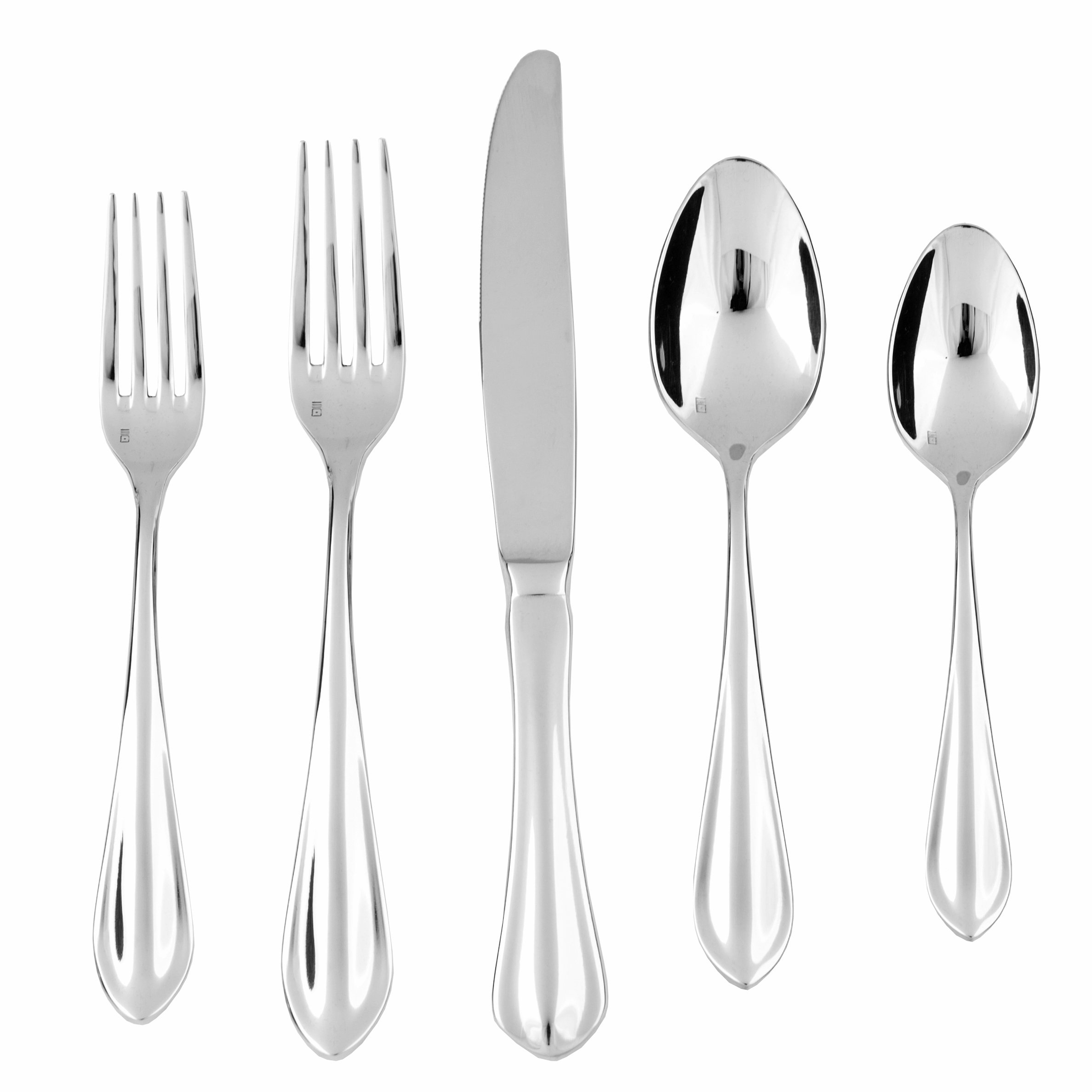 Fortessa Forge 18/10 Stainless Steel Flatware Set - 12 Elegant Dessert & Oval Soup Spoons for Fine Dining, Restaurants & Home Entertaining