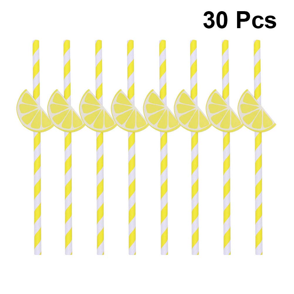 DOITOOL 30-Pack Biodegradable Paper Straws for Parties - Eco-Friendly Drinking Straws for Birthday, Wedding, Baby Shower & Summer Beverages