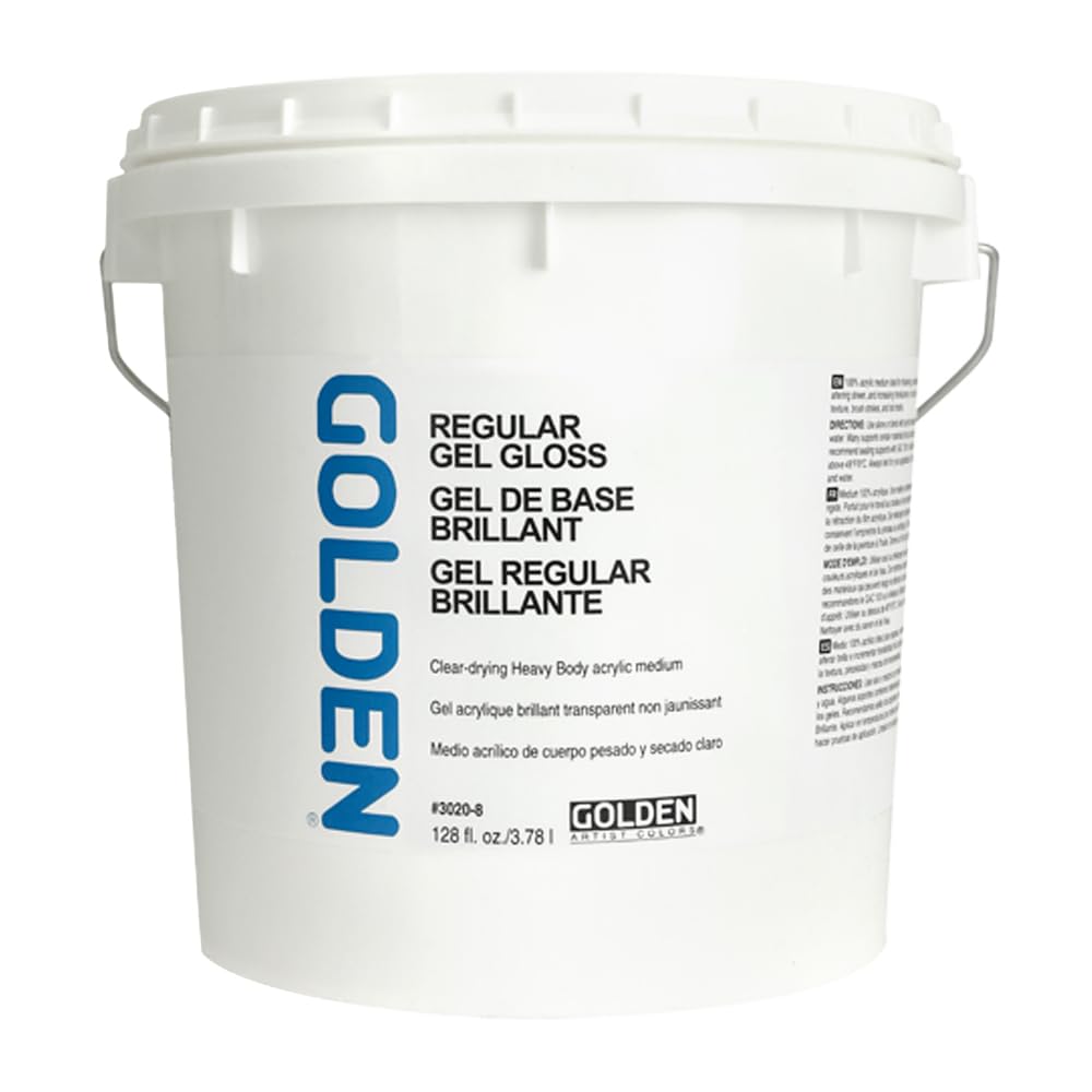 GOLDEN Professional Acrylic Gel Medium - 128 fl. oz Clear Gel Gloss for Artists - Perfect for Painting, Glazing & Mixed Media Art Projects