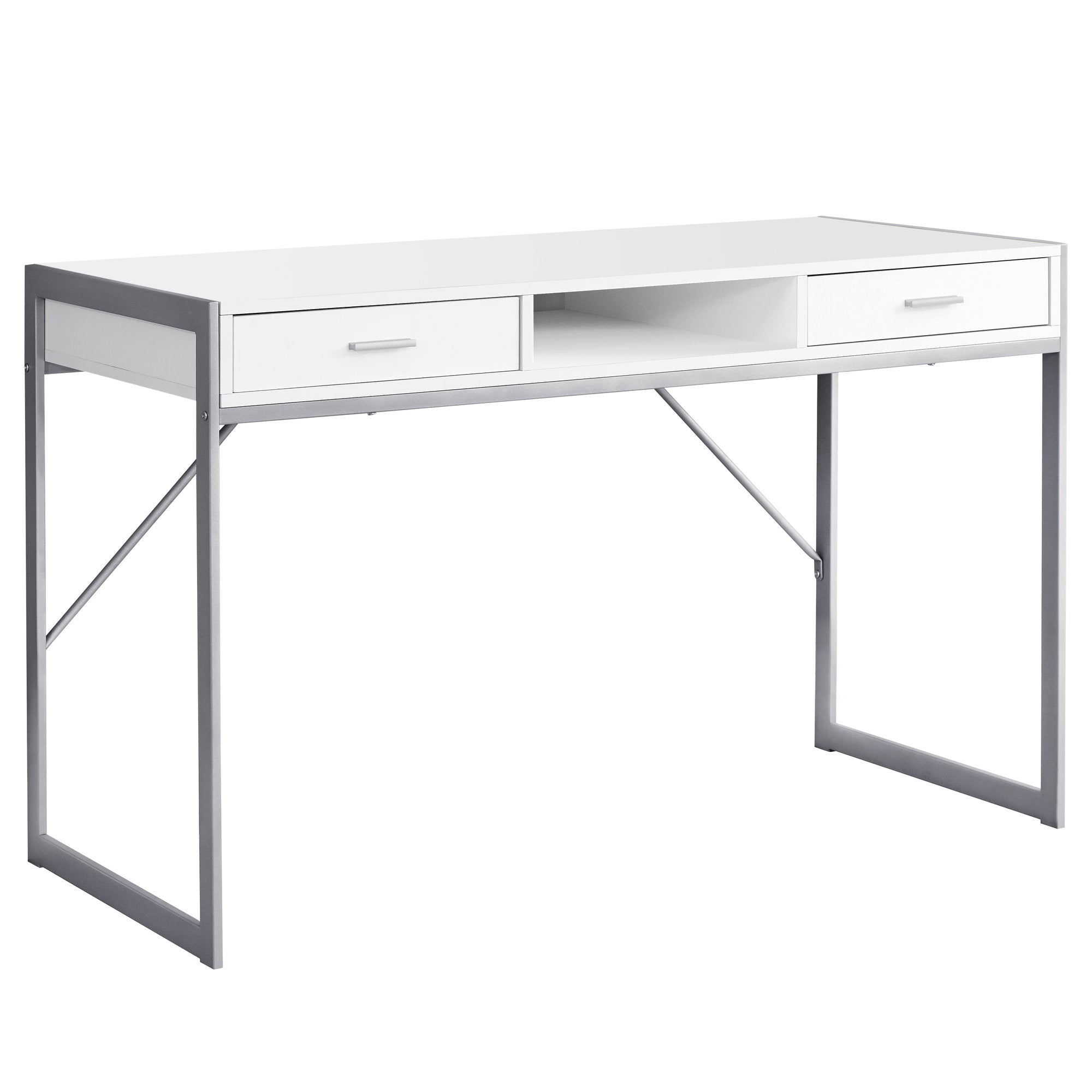 48L White & Silver Metal Office Series Storage Cabinet - Perfect for Home Office, Classroom, and Workspace Organization